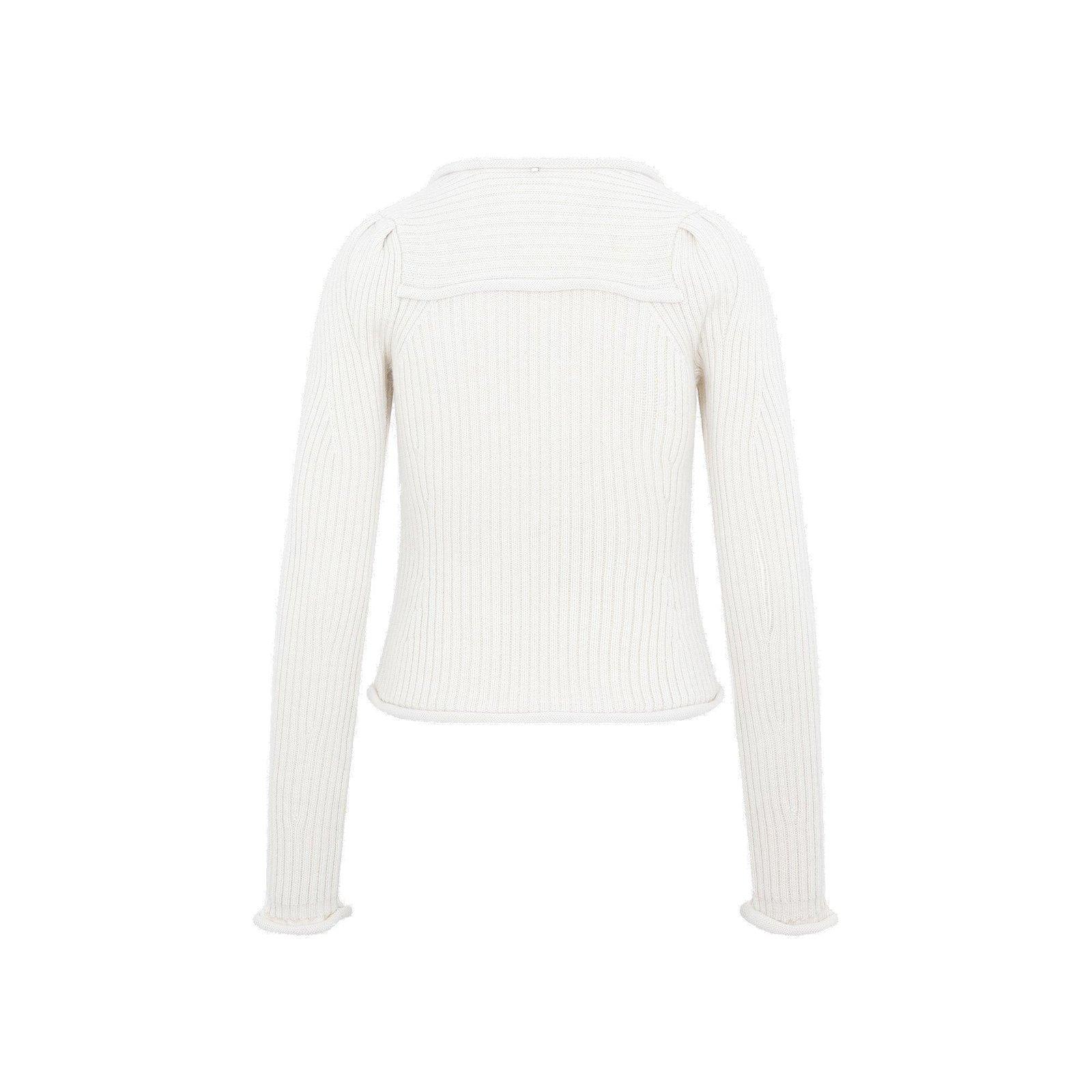 Shop Max Mara Valico Long-sleeved Sweater In White