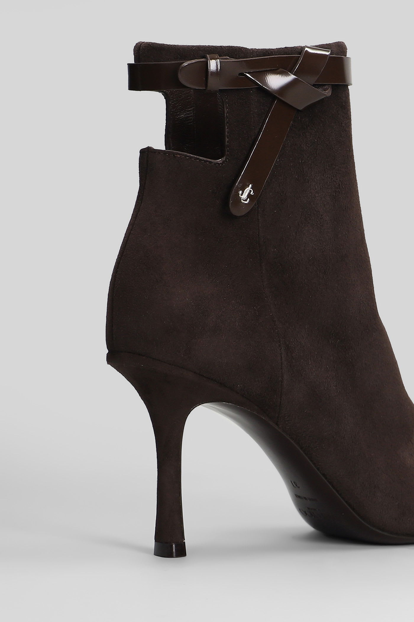 Jimmy Choo Camie Brown Ankle Boots With Knot Detail In Suede Woman In Brown