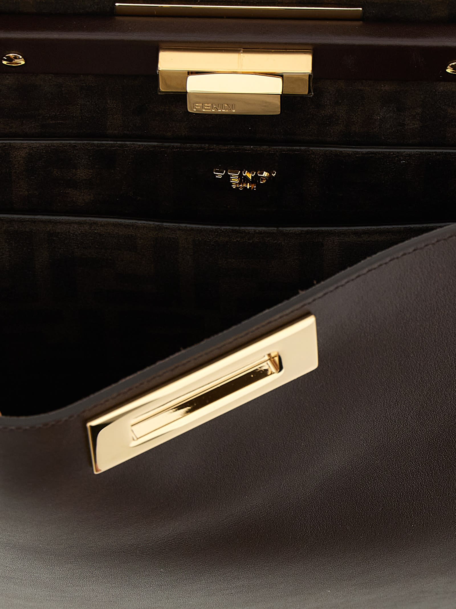 Fendi Peekaboo Soft Medium Handbag In Brown