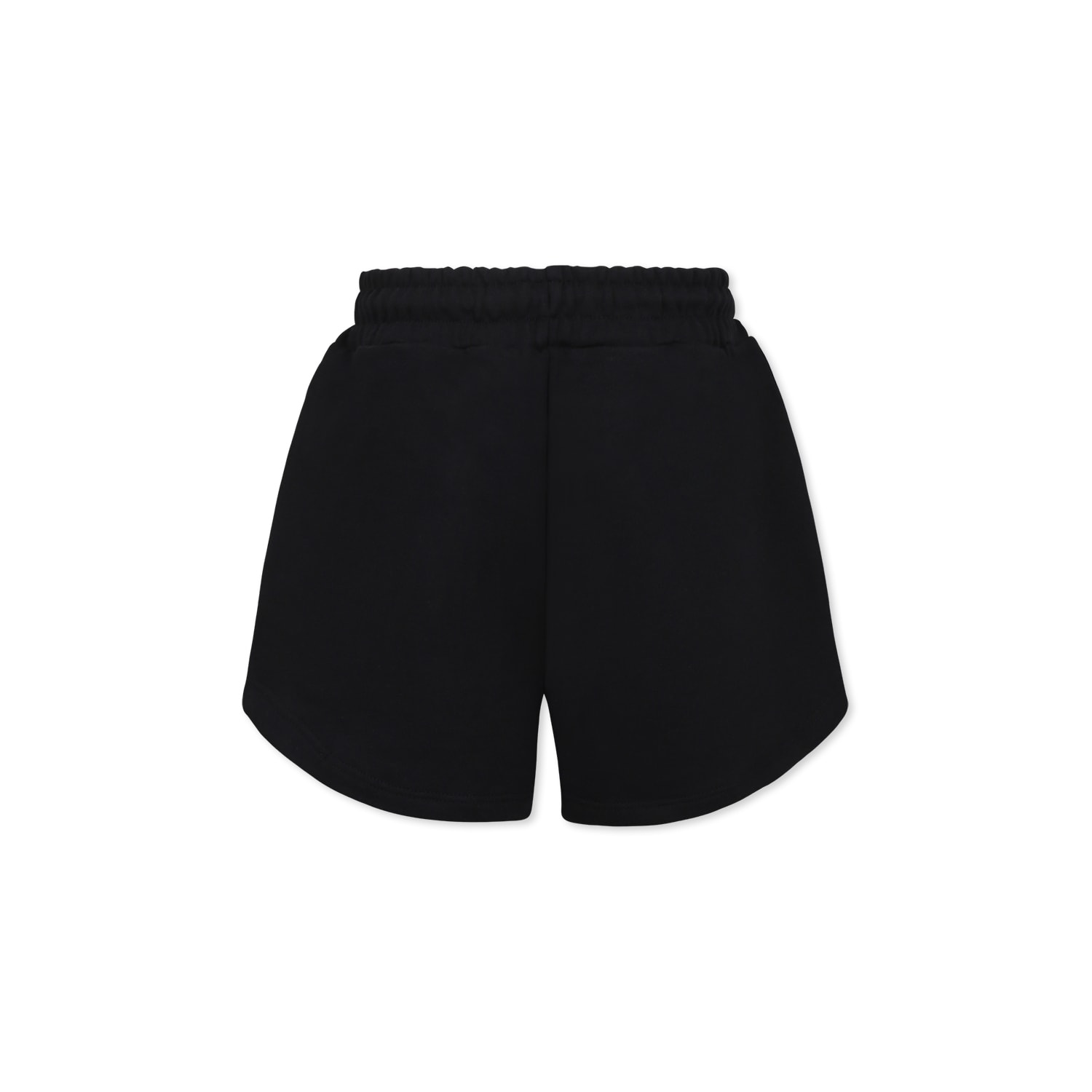 Shop Msgm Black Shorts For Girl With Logo