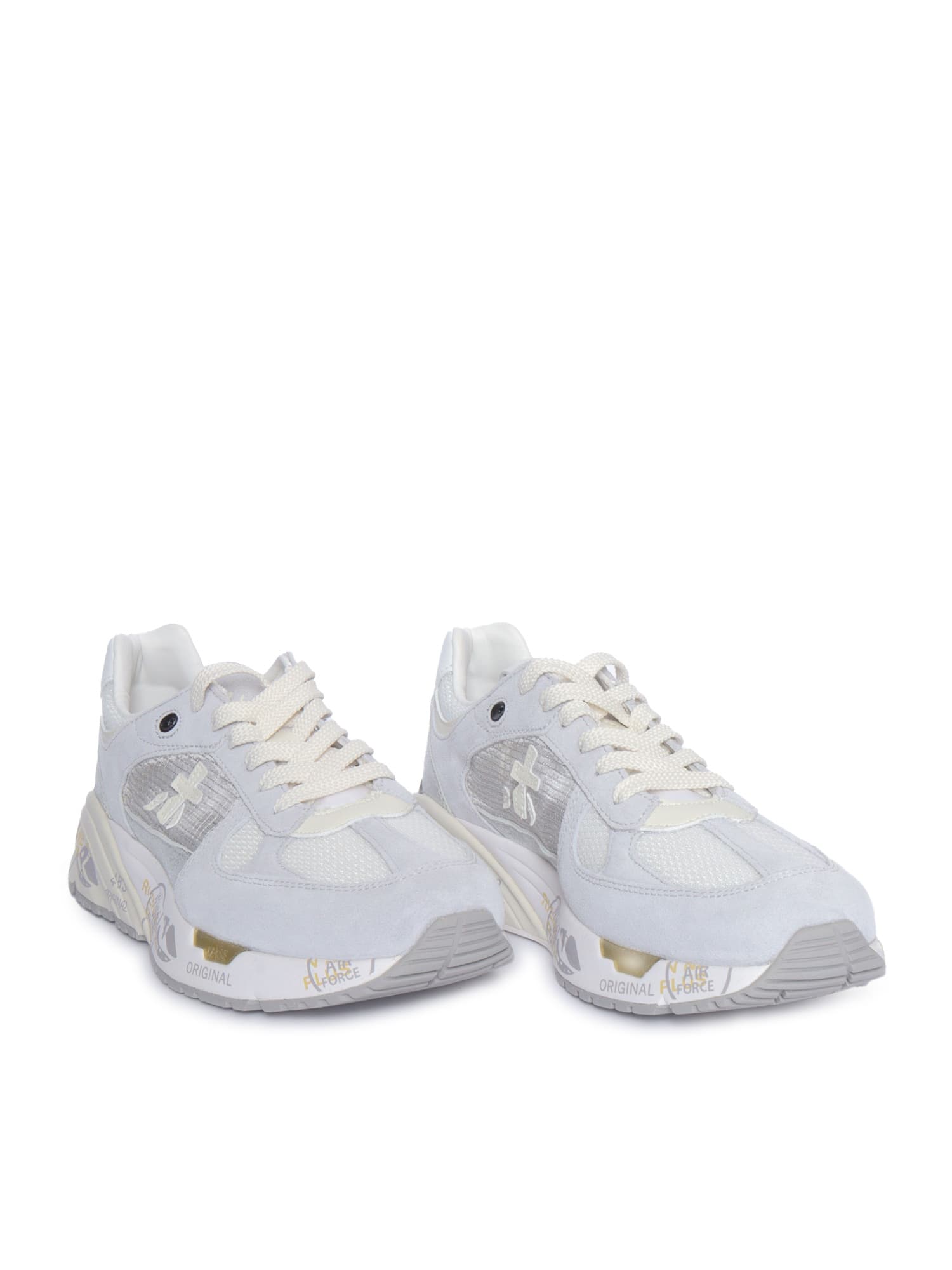 Premiata Low Top Sneakers In Fabric And Leather