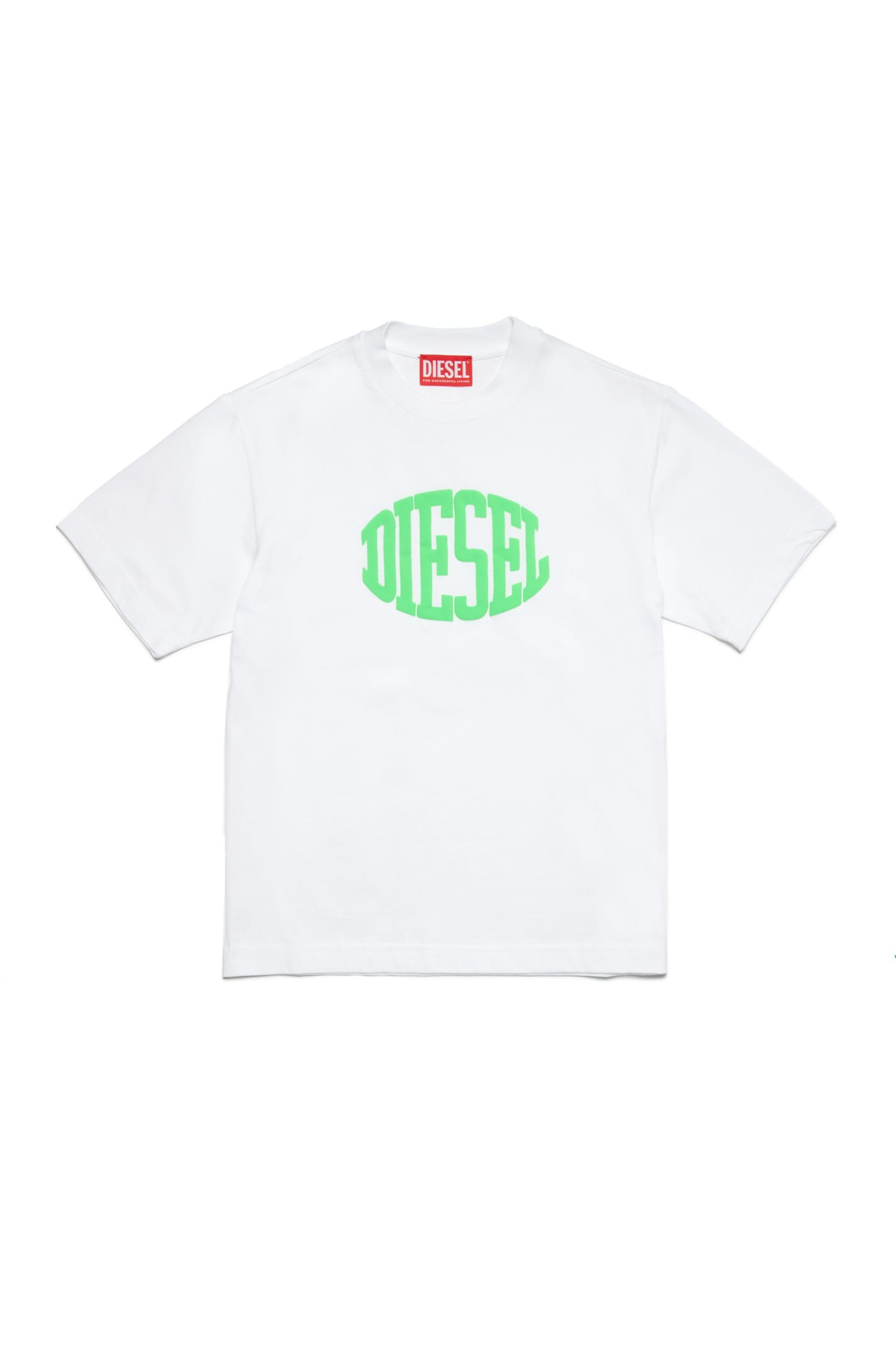 Diesel Kids' Tmust Over T-shirt  Puffy Print T-shirt In Bianco