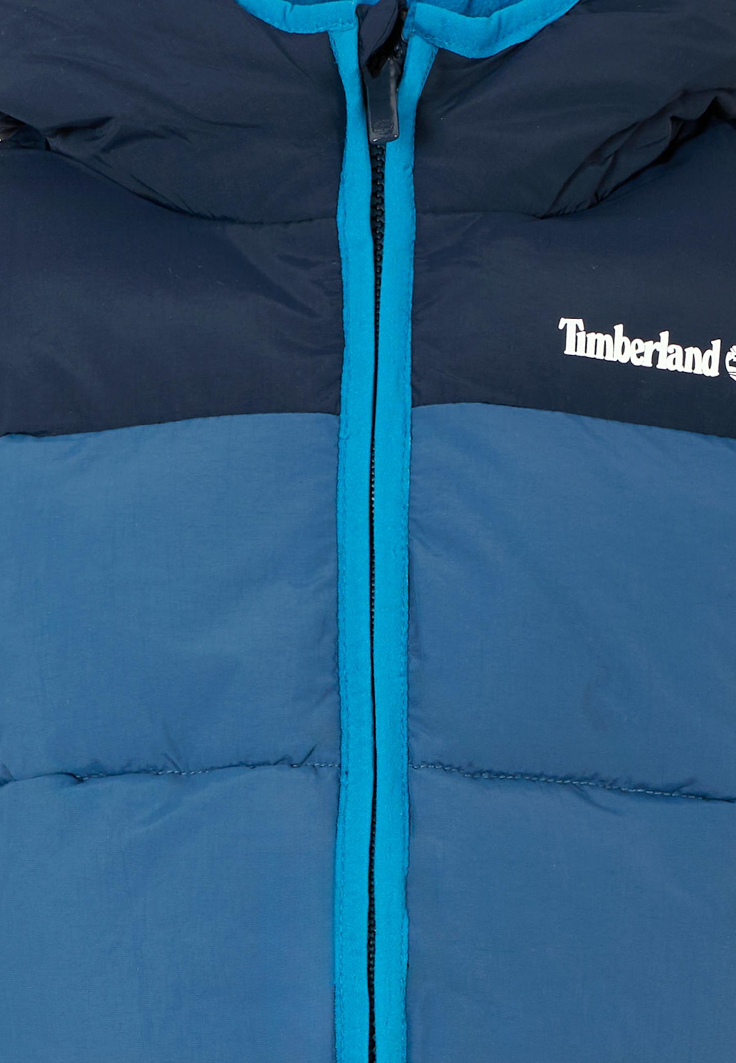 Timberland Blue Down Jacket For Boy With Logo In Blue