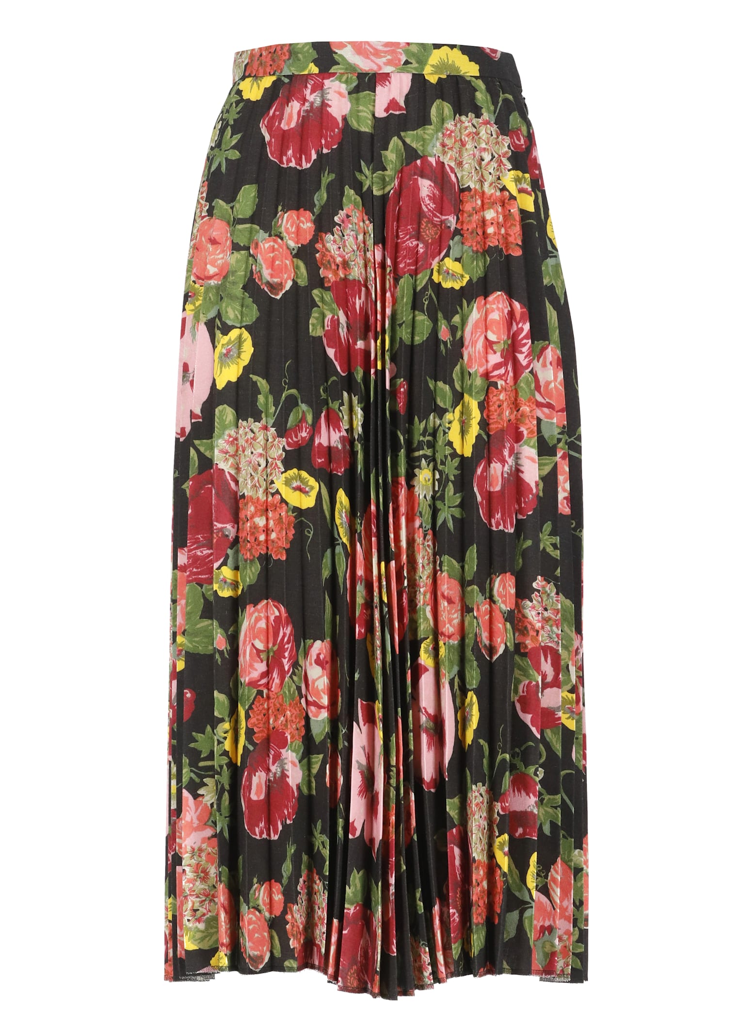 Pleated Skirt With Floral Pattern