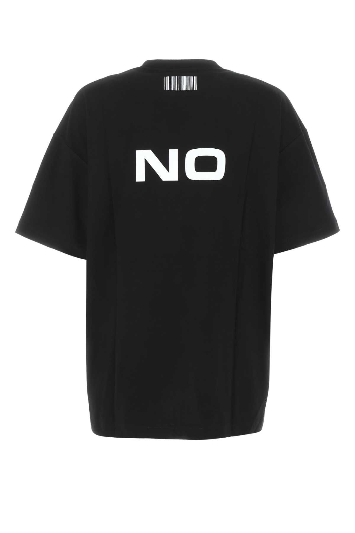 Vtmnts Black Cotton Oversize T-shirt In Blackwhite