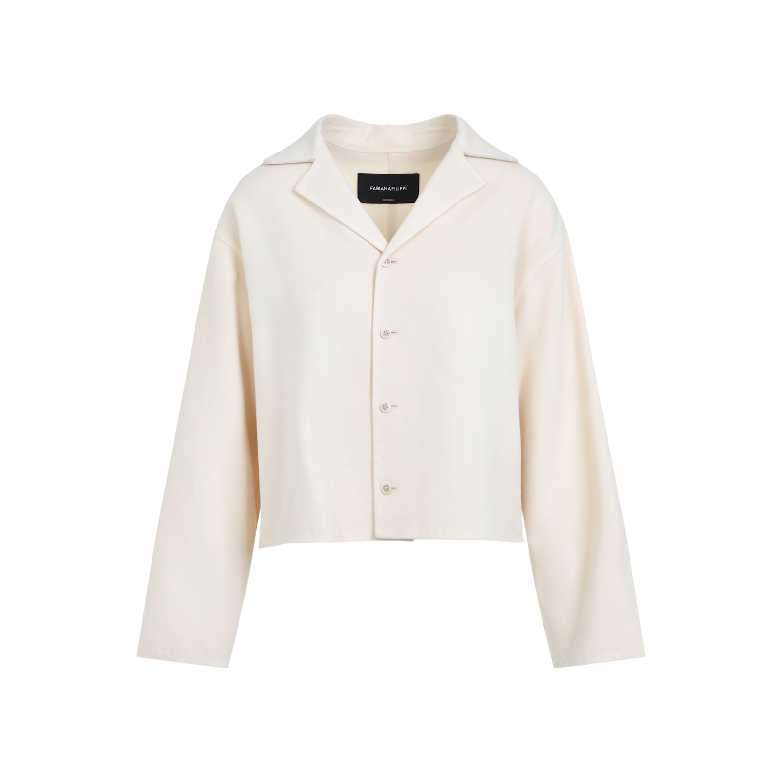 Shop Fabiana Filippi Virgin Wool Jacket In Vaniglia