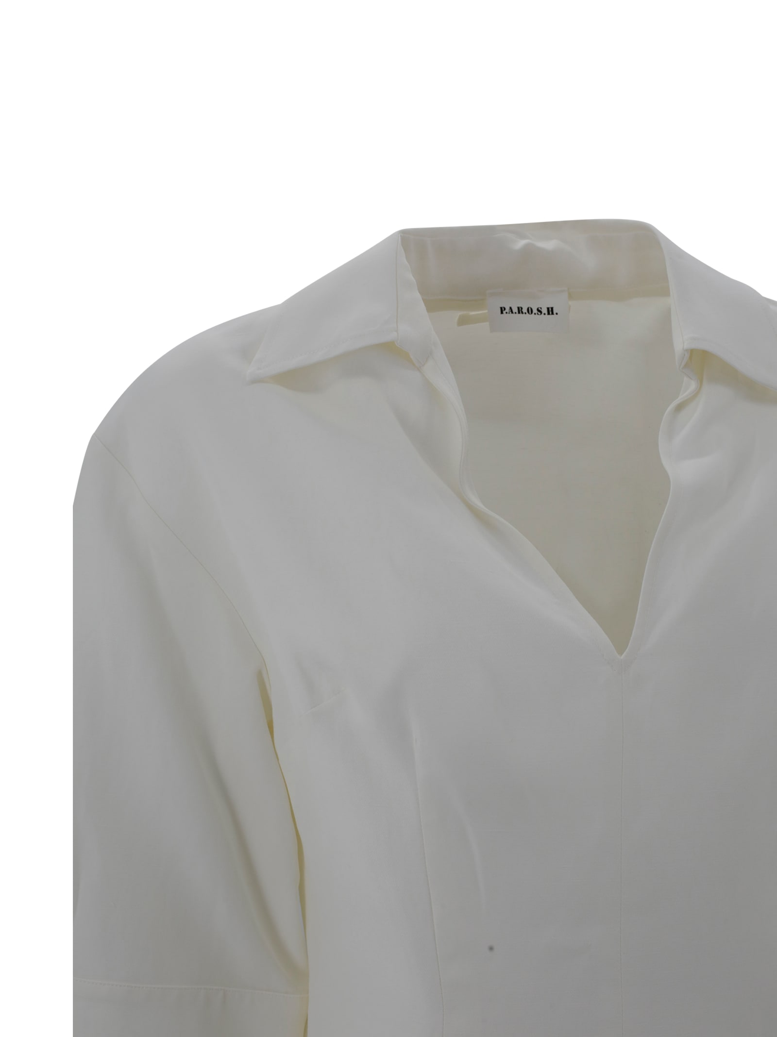 Shop P.a.r.o.s.h V-neck Blouse In Cream
