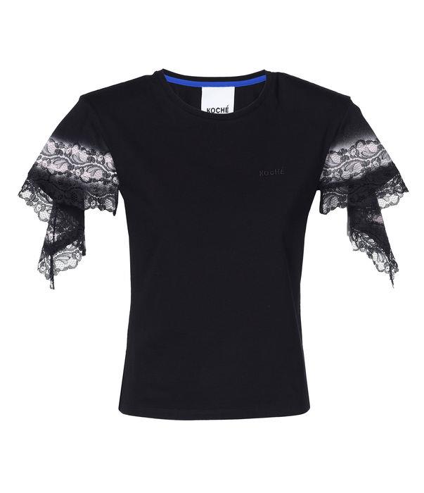 Koché Black Lace T-shirt