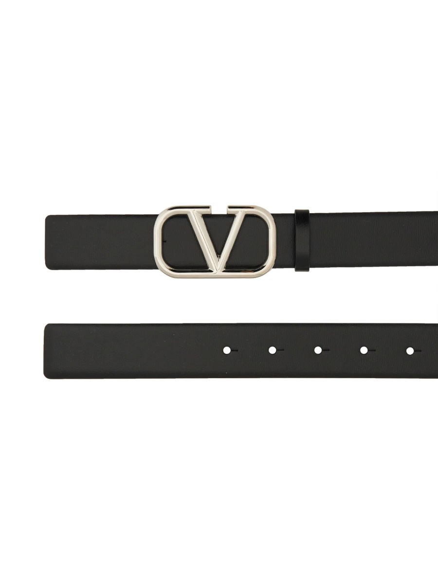 Shop Valentino Leather Belt In Black