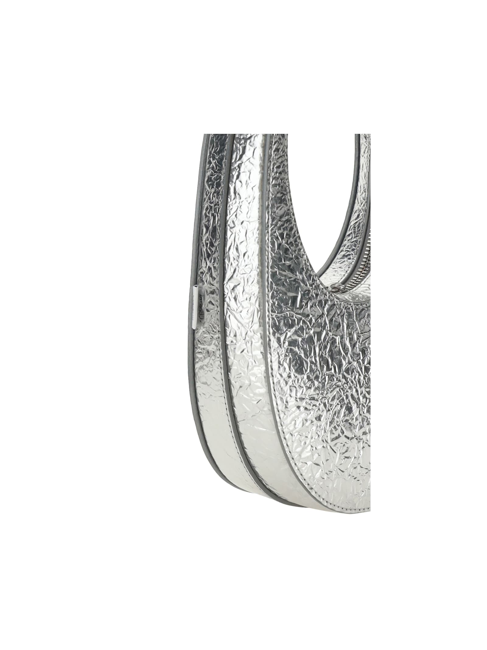 Shop Coperni Foil Mini Swipe Handbag In Silver