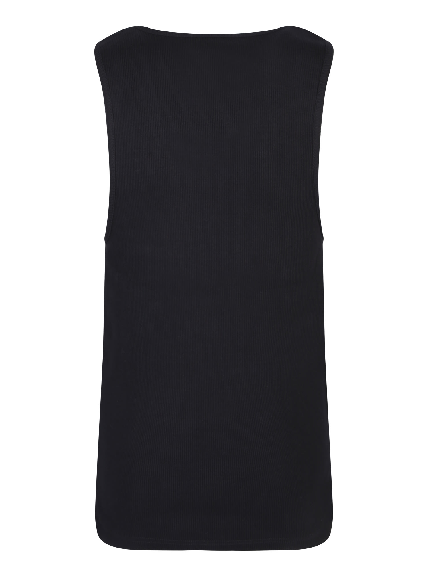 Shop Jw Anderson Embroidered Logo Black Tank Top
