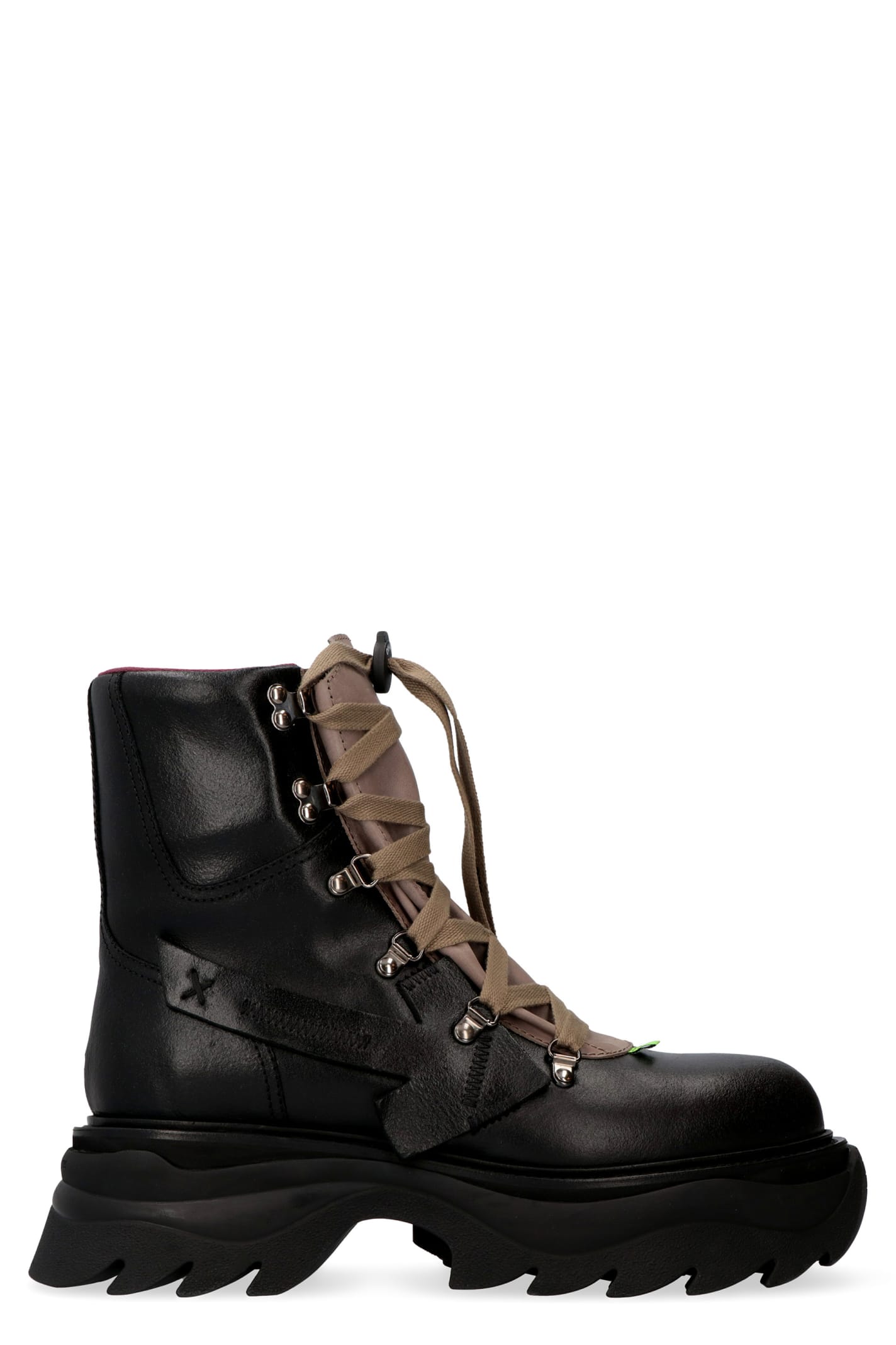 Off-White Leather Lace-up Boots