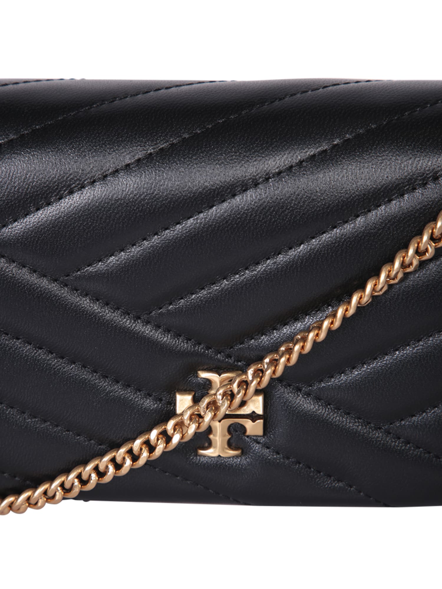 Tory Burch Kira Chevron Chain Wallet In Black