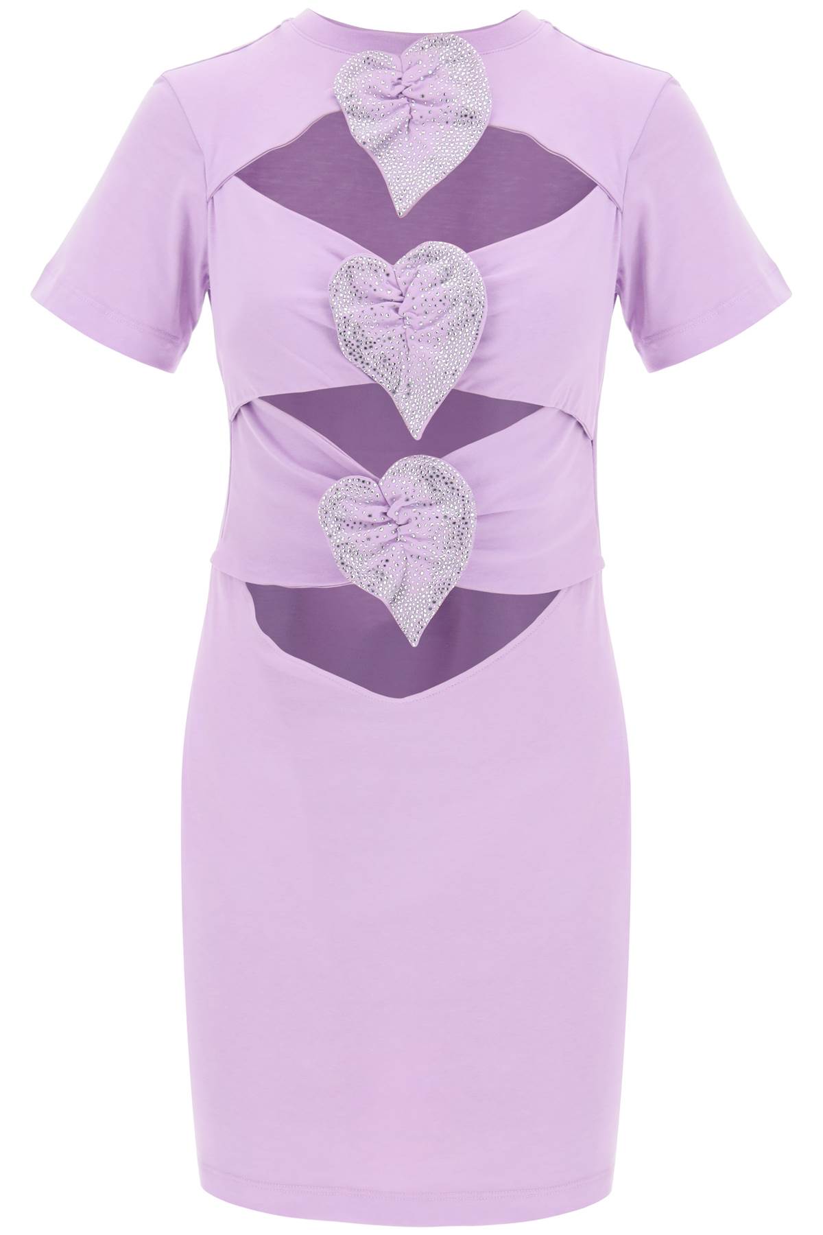 Shop Giuseppe Di Morabito Mini Cut-out Dress With Applied Anthur In Violet (purple)