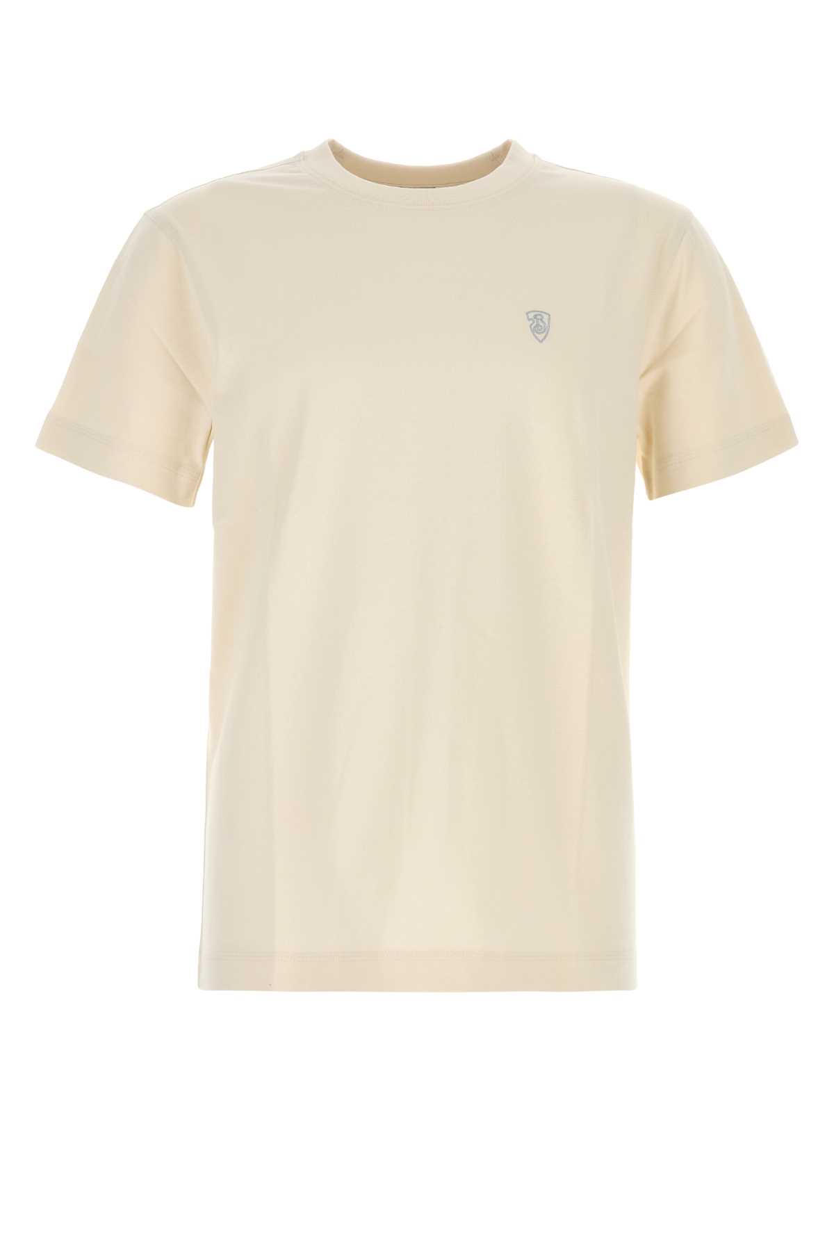 Shop Burberry Sand Cotton T-shirt In Tundra