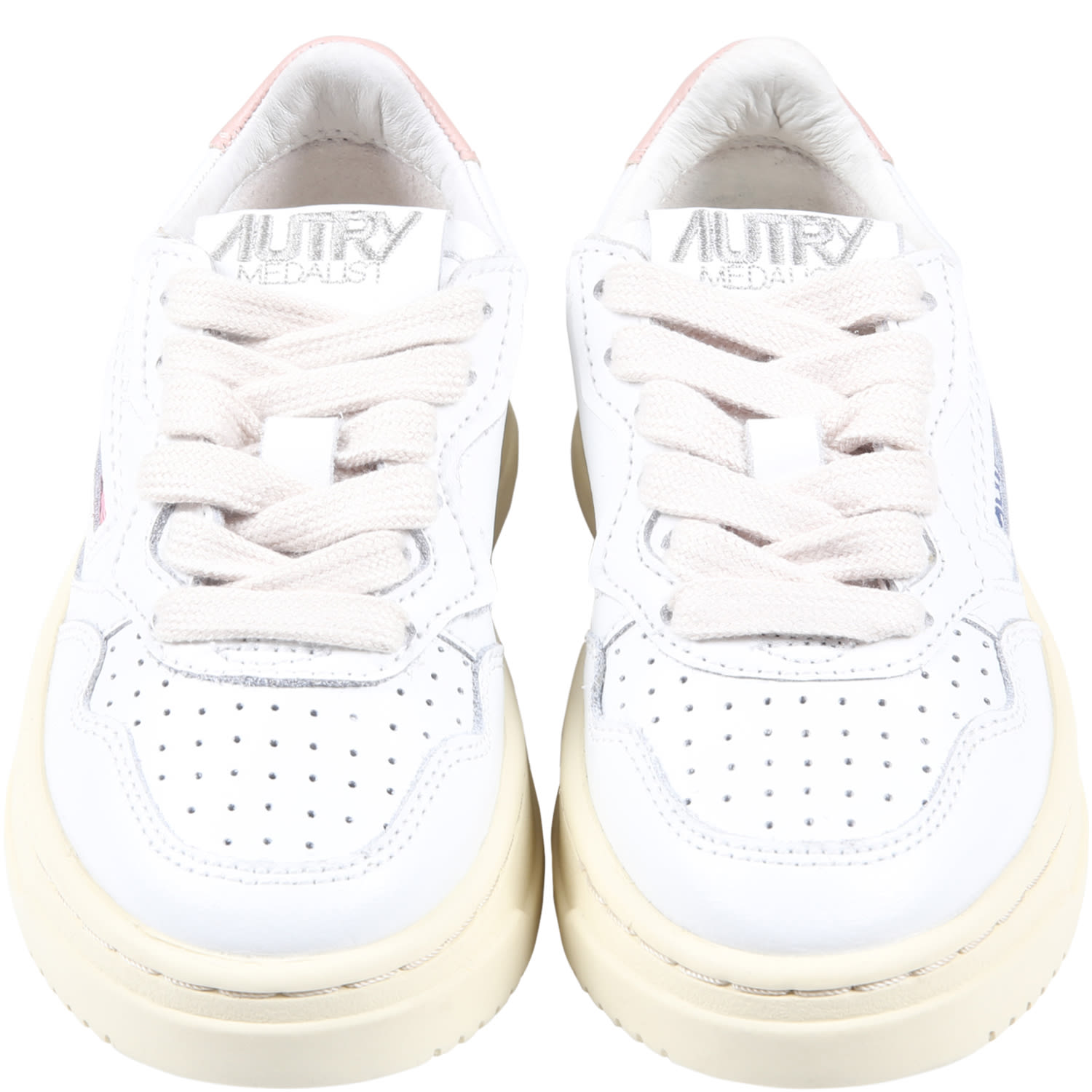 Shop Autry White Sneakers For Kids With Pink Deatils