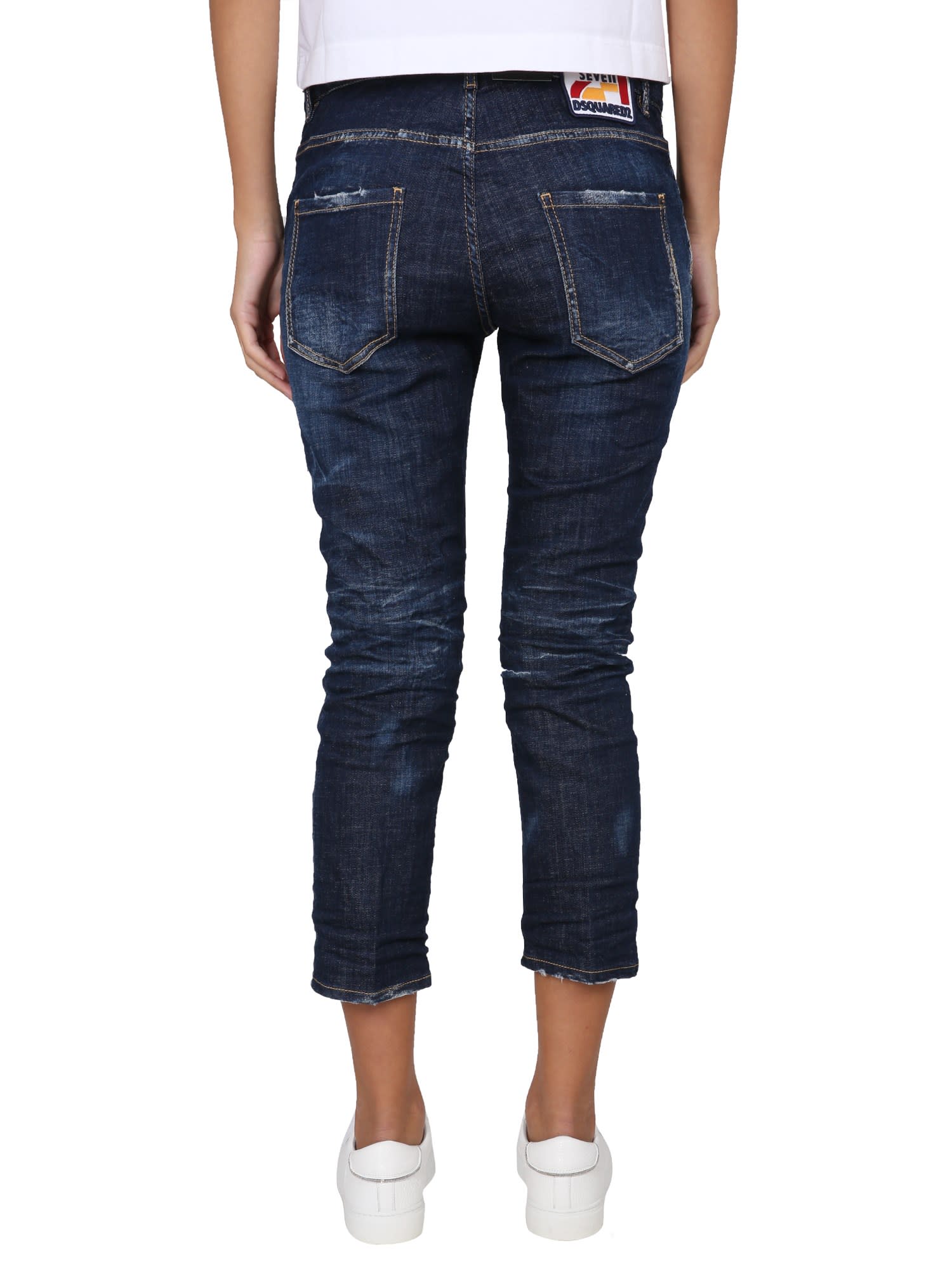 Shop Dsquared2 Five Pocket Jeans In Denim