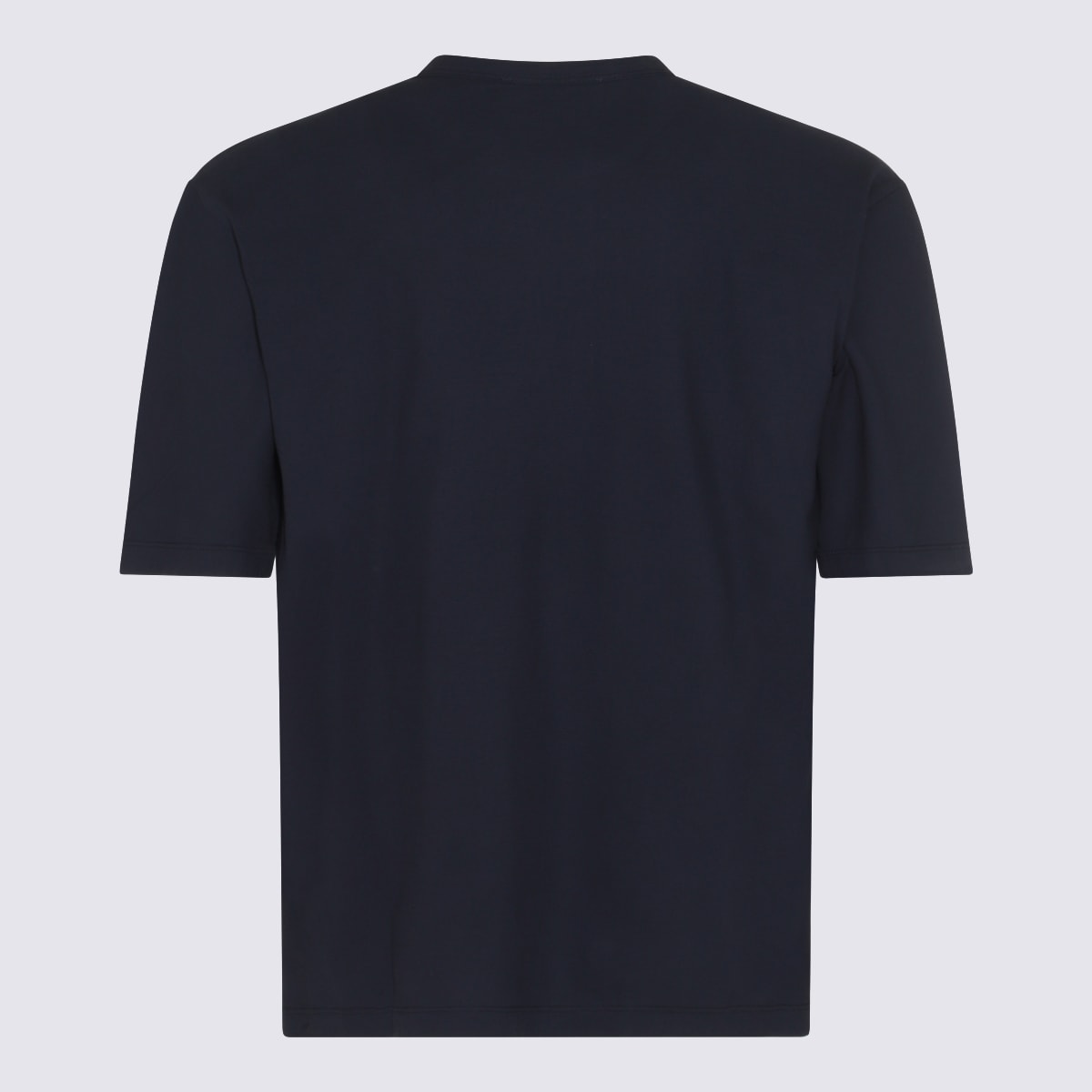 Shop Piacenza Cashmere Navy Blue Cotton T-shirt In Blue Navy