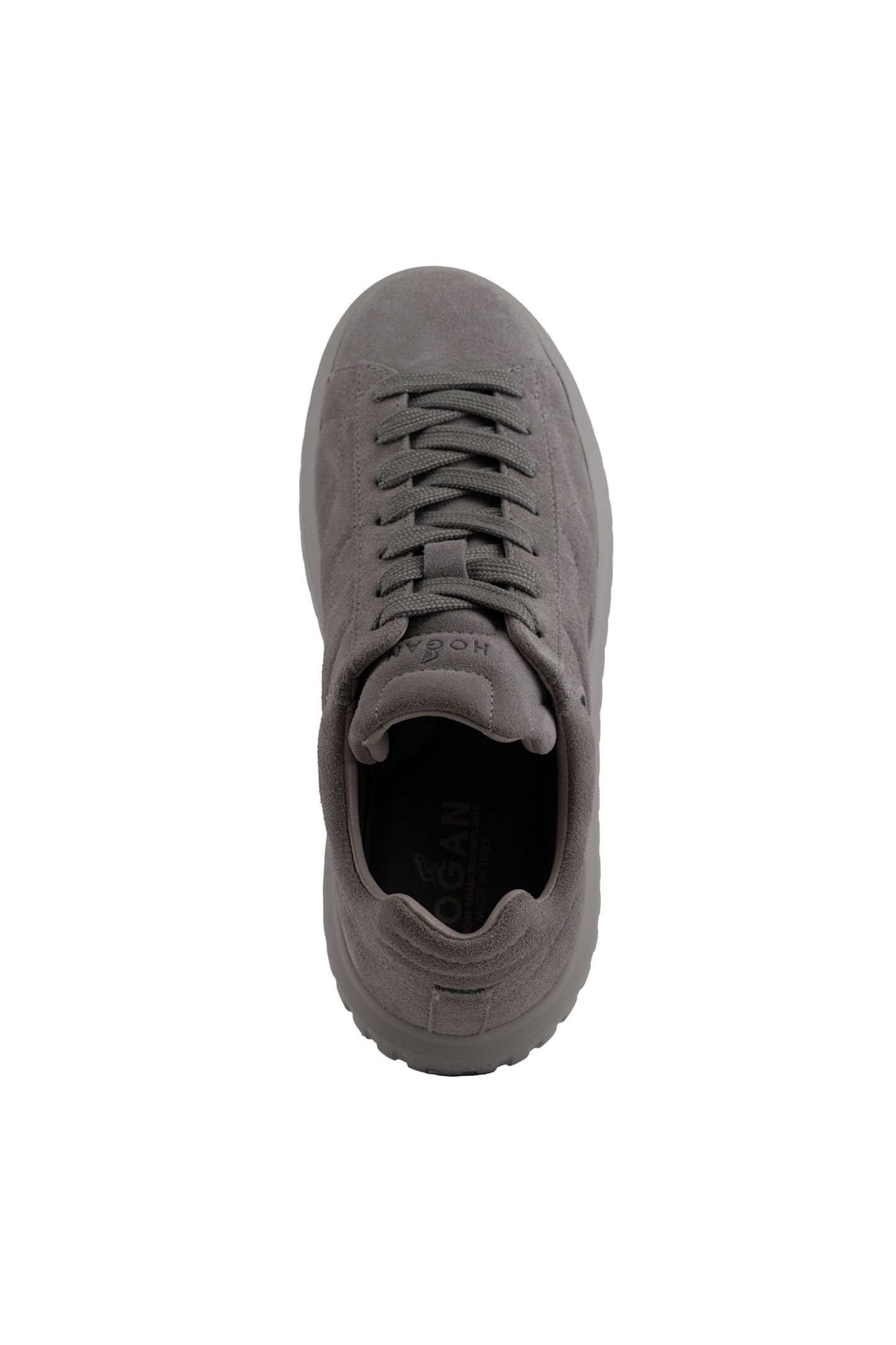 Shop Hogan H-stripes Sneakers In Suede In Grigio