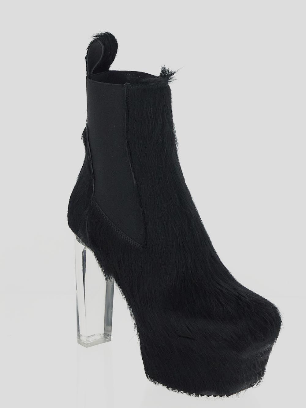 Shop Rick Owens Block Heel Lido Minimal Grill Beatle Boots In Black