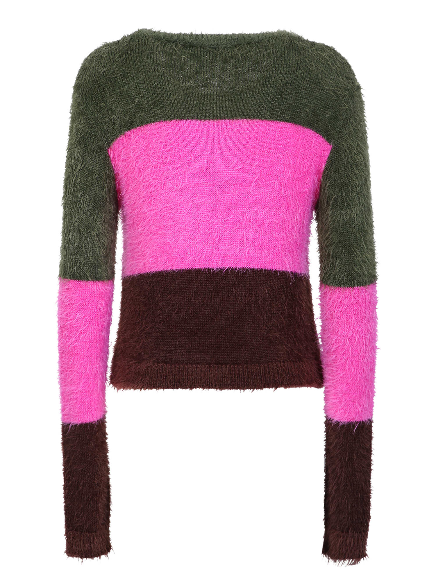 Shop Dsquared2 Brown And Pink Fuzzy Stripes Sweater