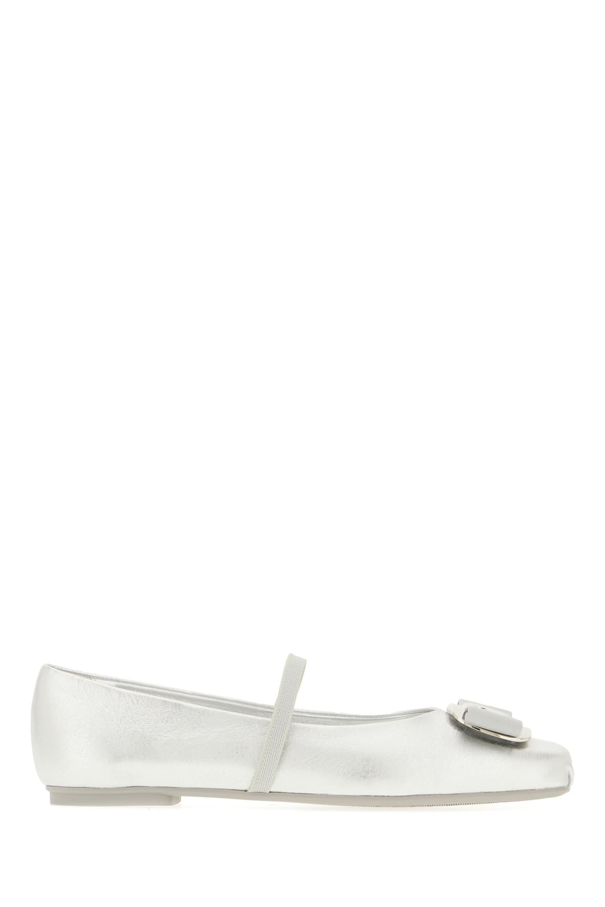 Silver Nappa Leather Zina Ballerinas