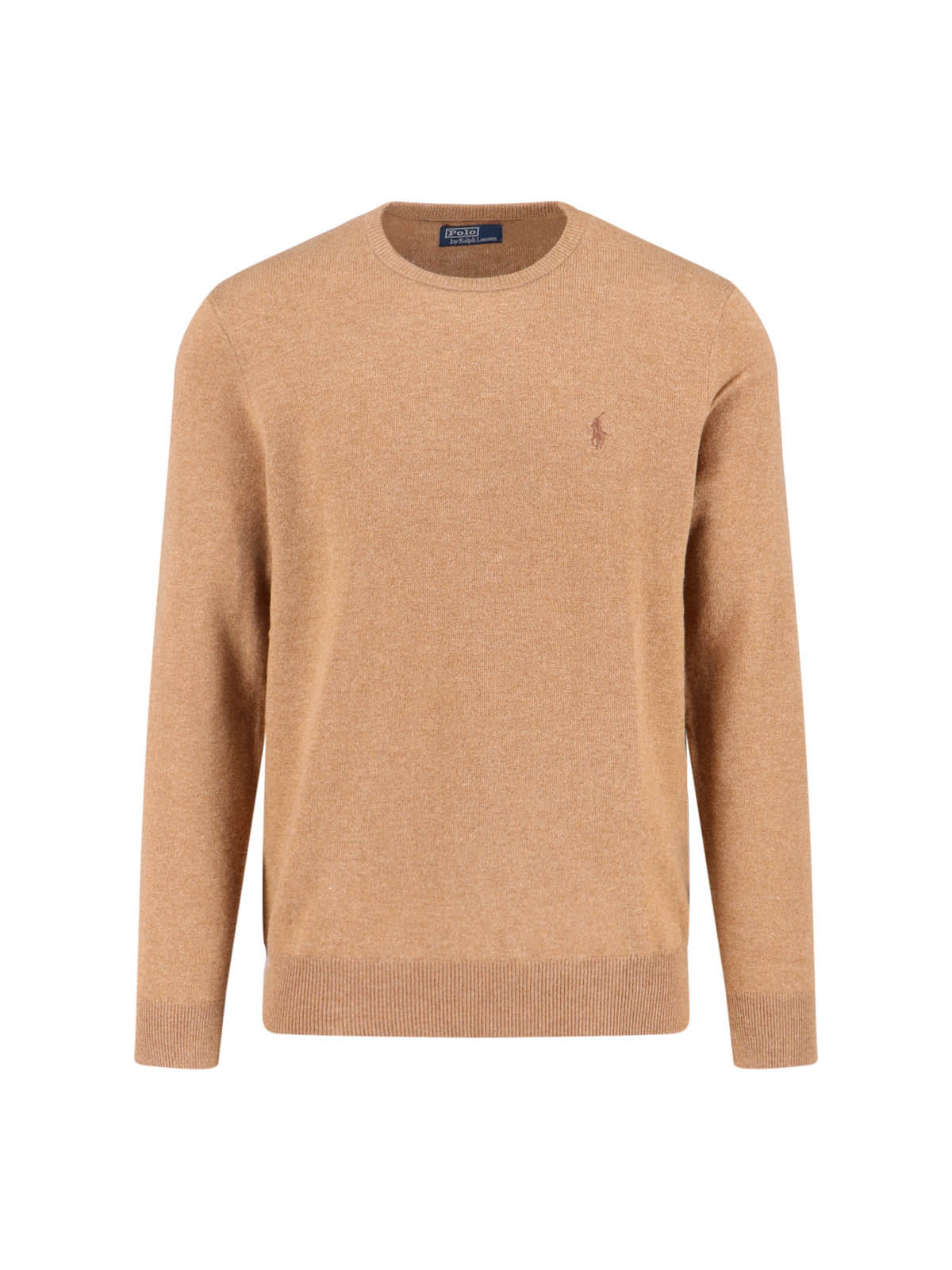 Polo Ralph Lauren Tailored Brown Sweater With Ribbed Cuffs And Sophisticated Logo In Brown