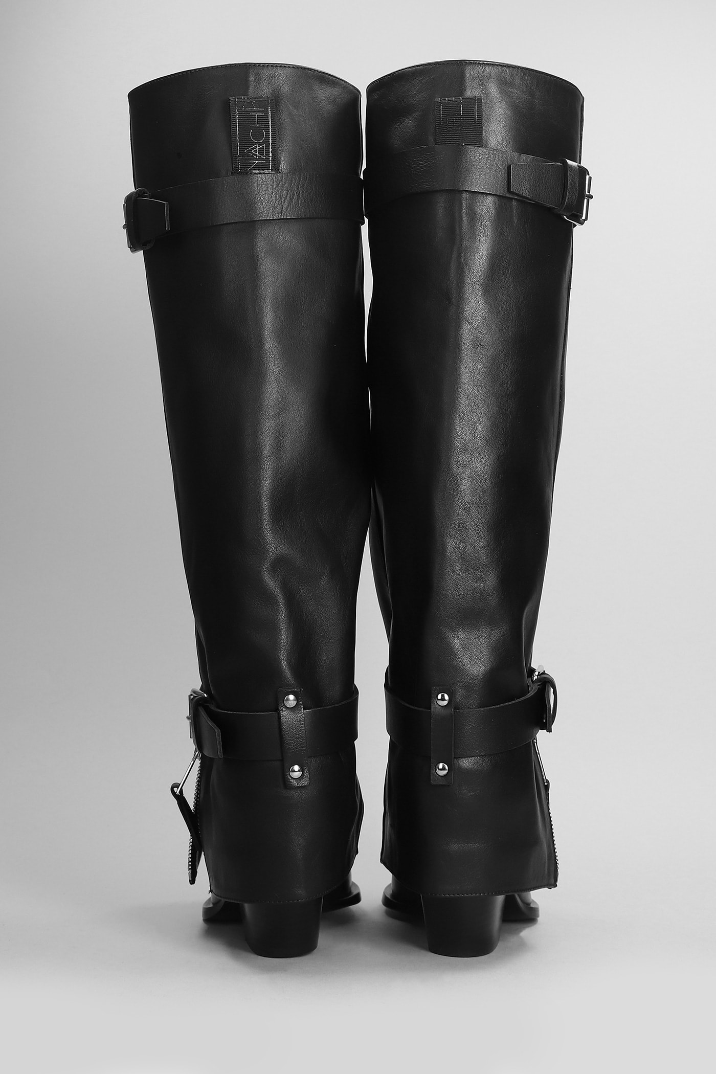 Shop Elena Iachi Texan Boots In Black Leather