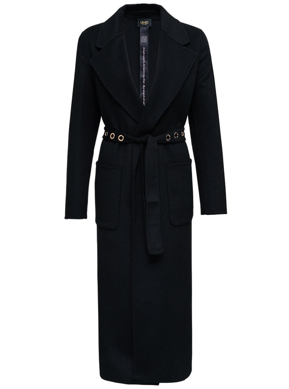 Liu-Jo Black Long Coat With Belt