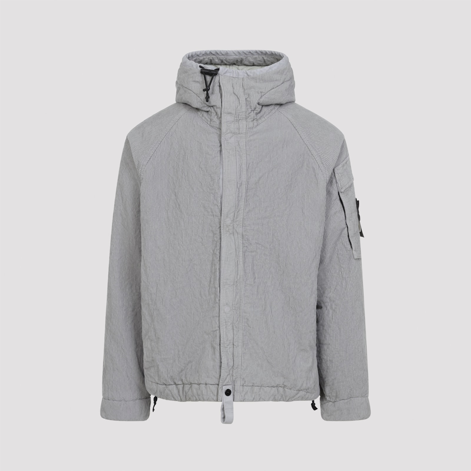 Stone Island Lightweight Grey Jacket With Textured Fabric In Gray