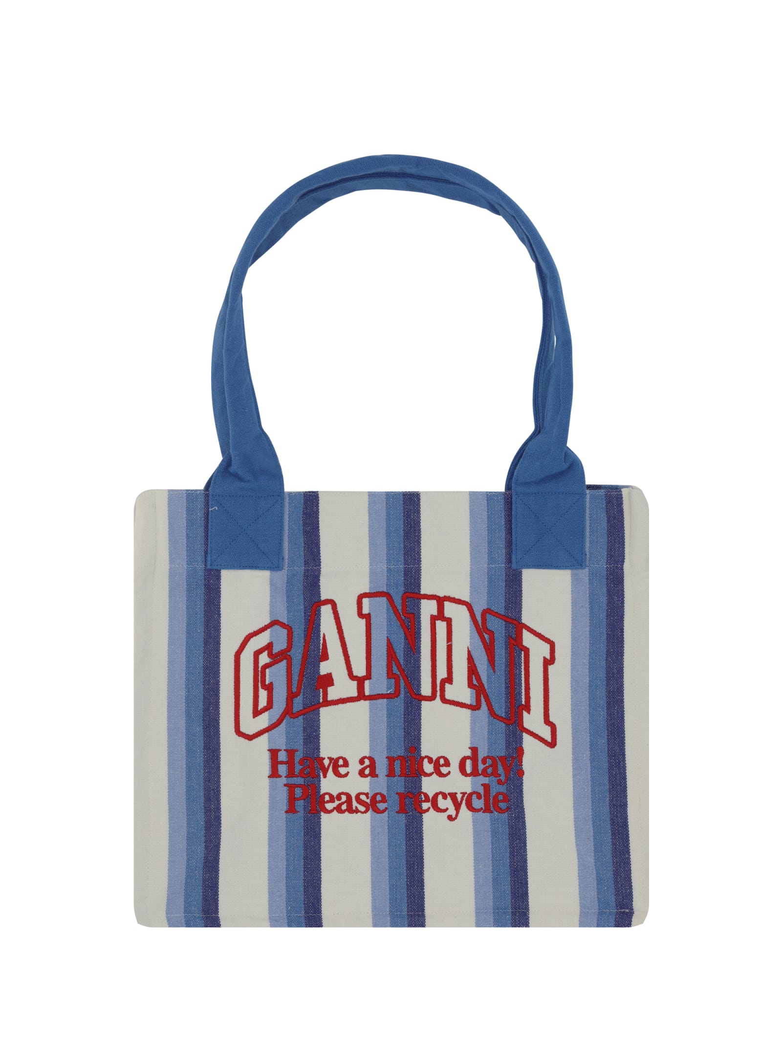 Shop Ganni Easy Handbag In Blu