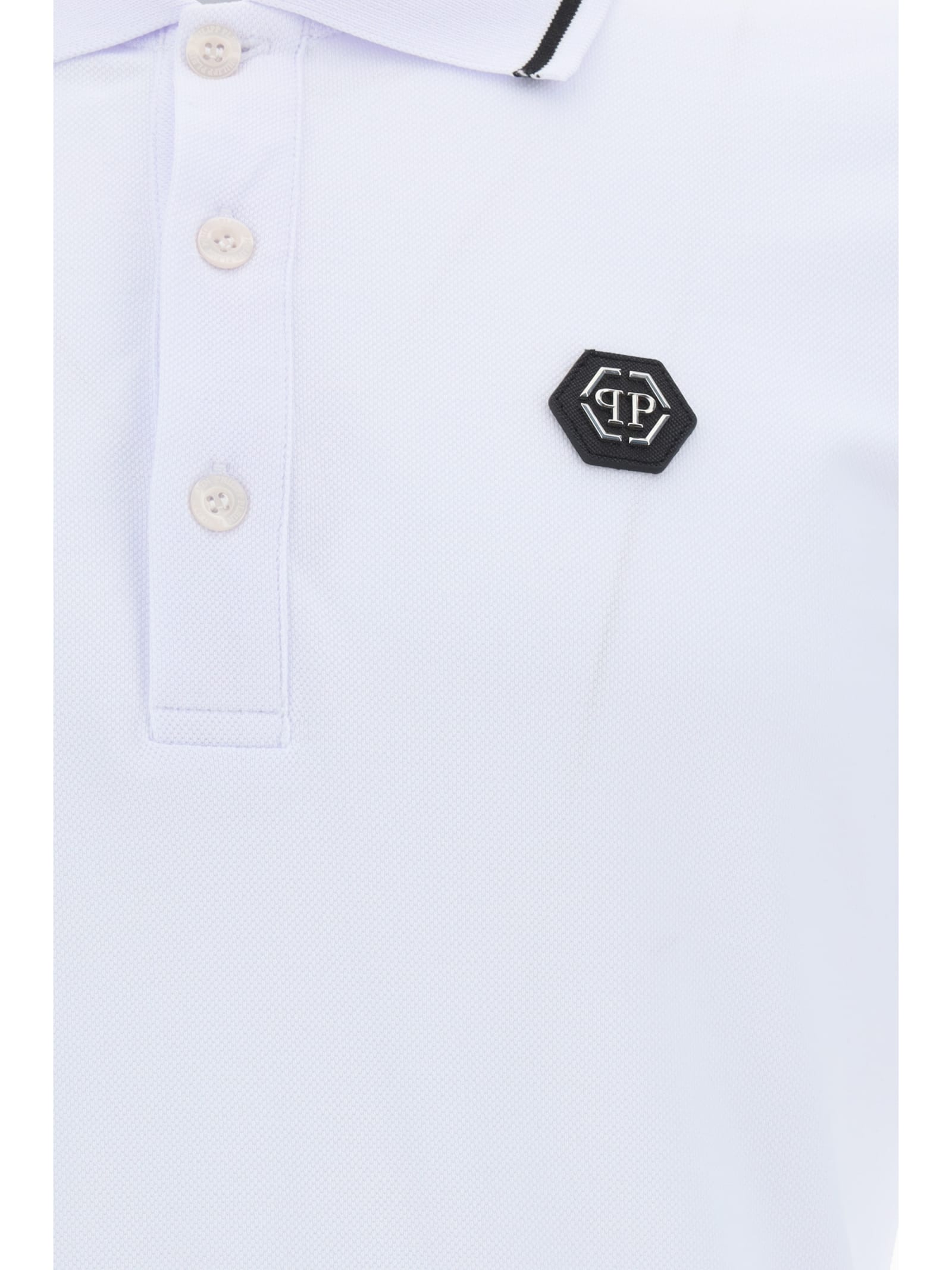 Shop Philipp Plein Polo Shirt In White