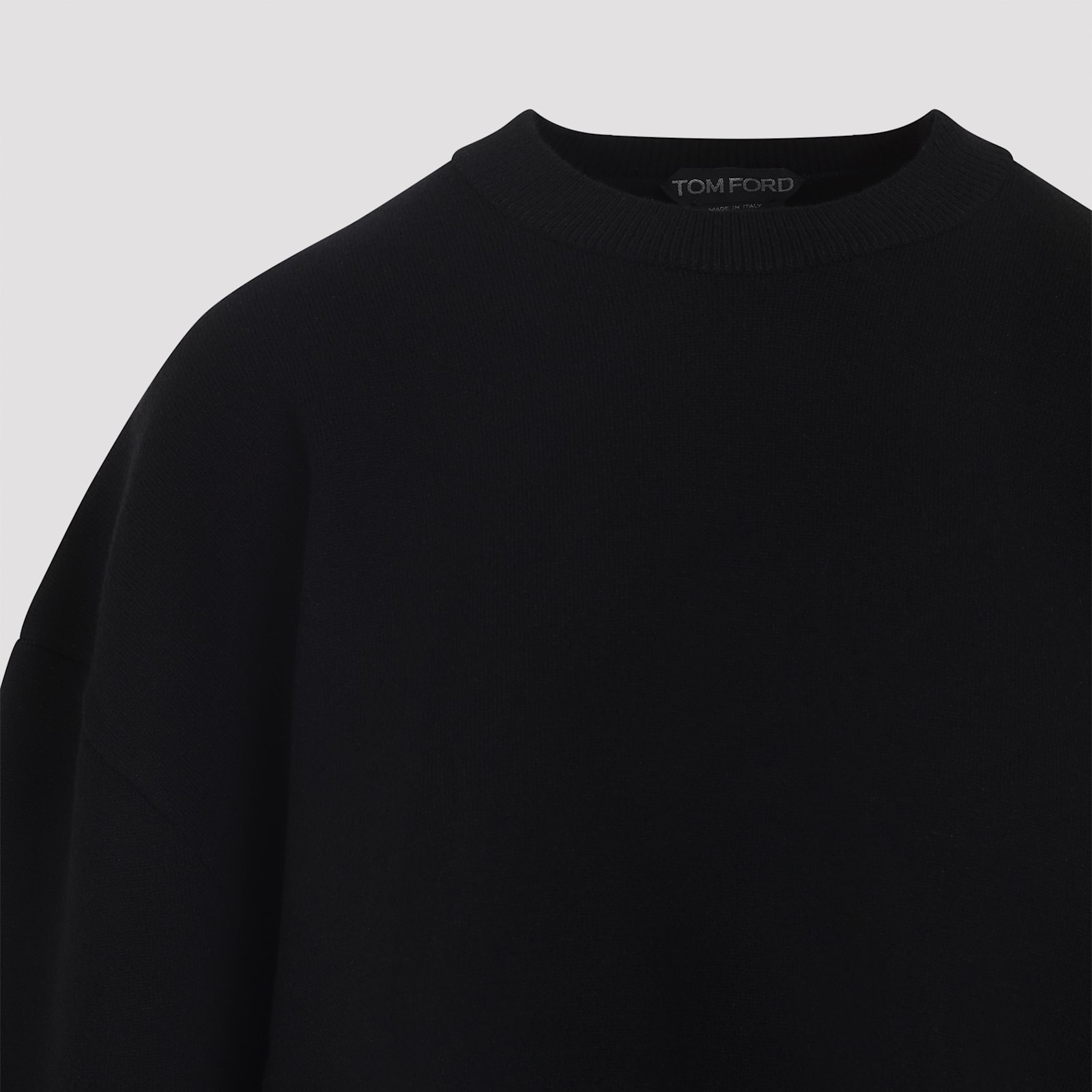 Tom Ford Knitted Sweater In Wool And Cashmere Blend In Black