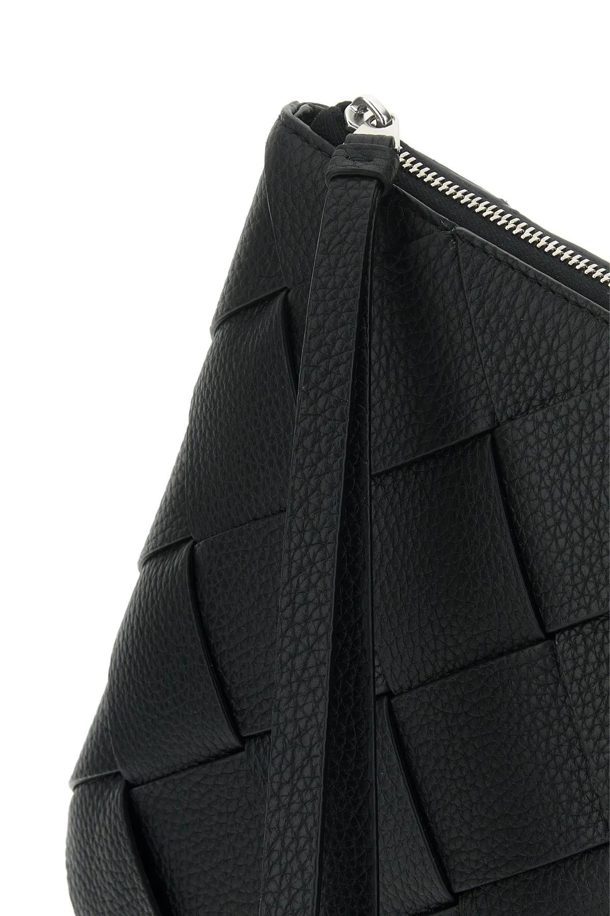 Shop Bottega Veneta Black Leather Large Diago Clutch In Nero