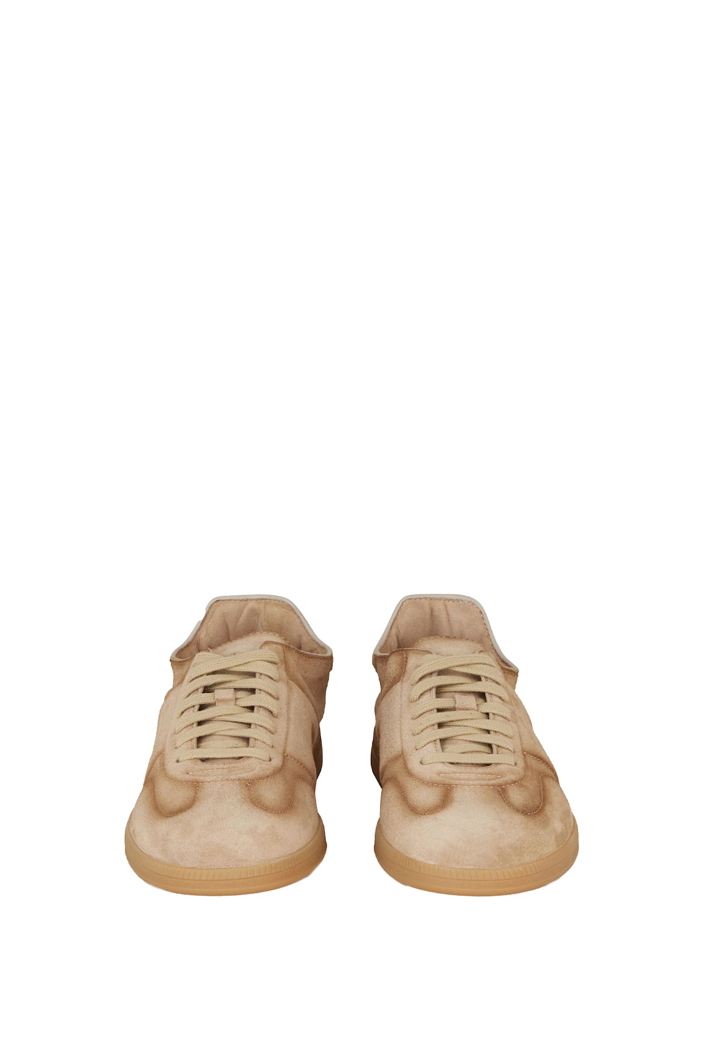 Santoni Soft Leather Sneakers For Casual Style In Natural