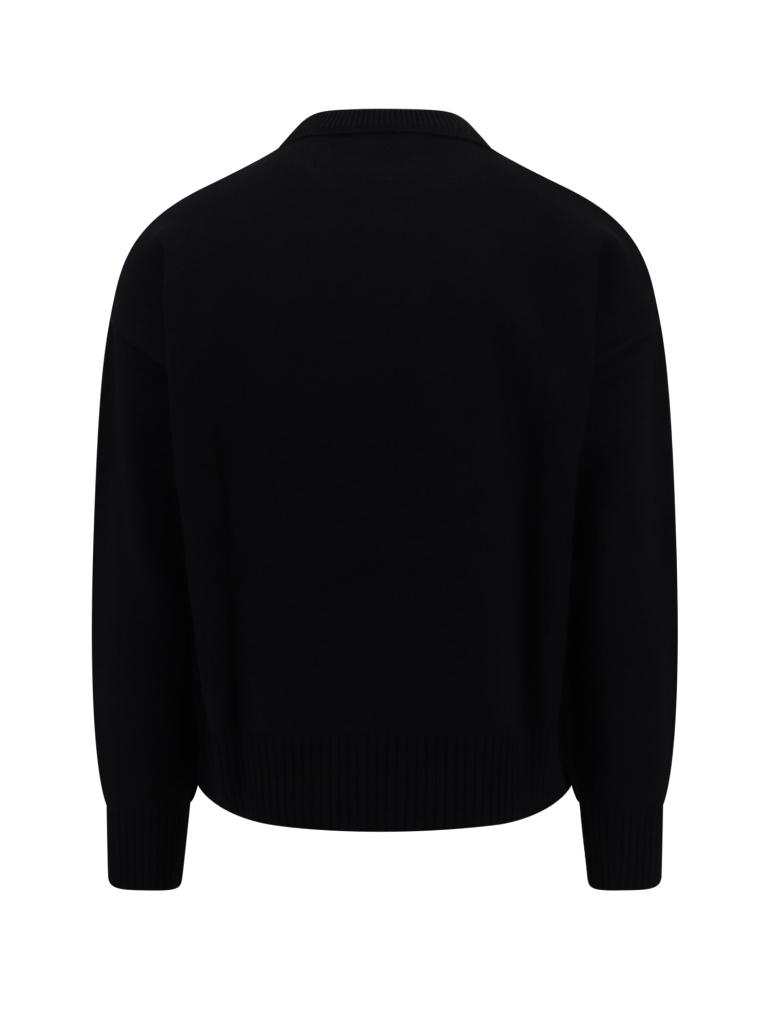 Shop Ami Alexandre Mattiussi Sweater In Black/red