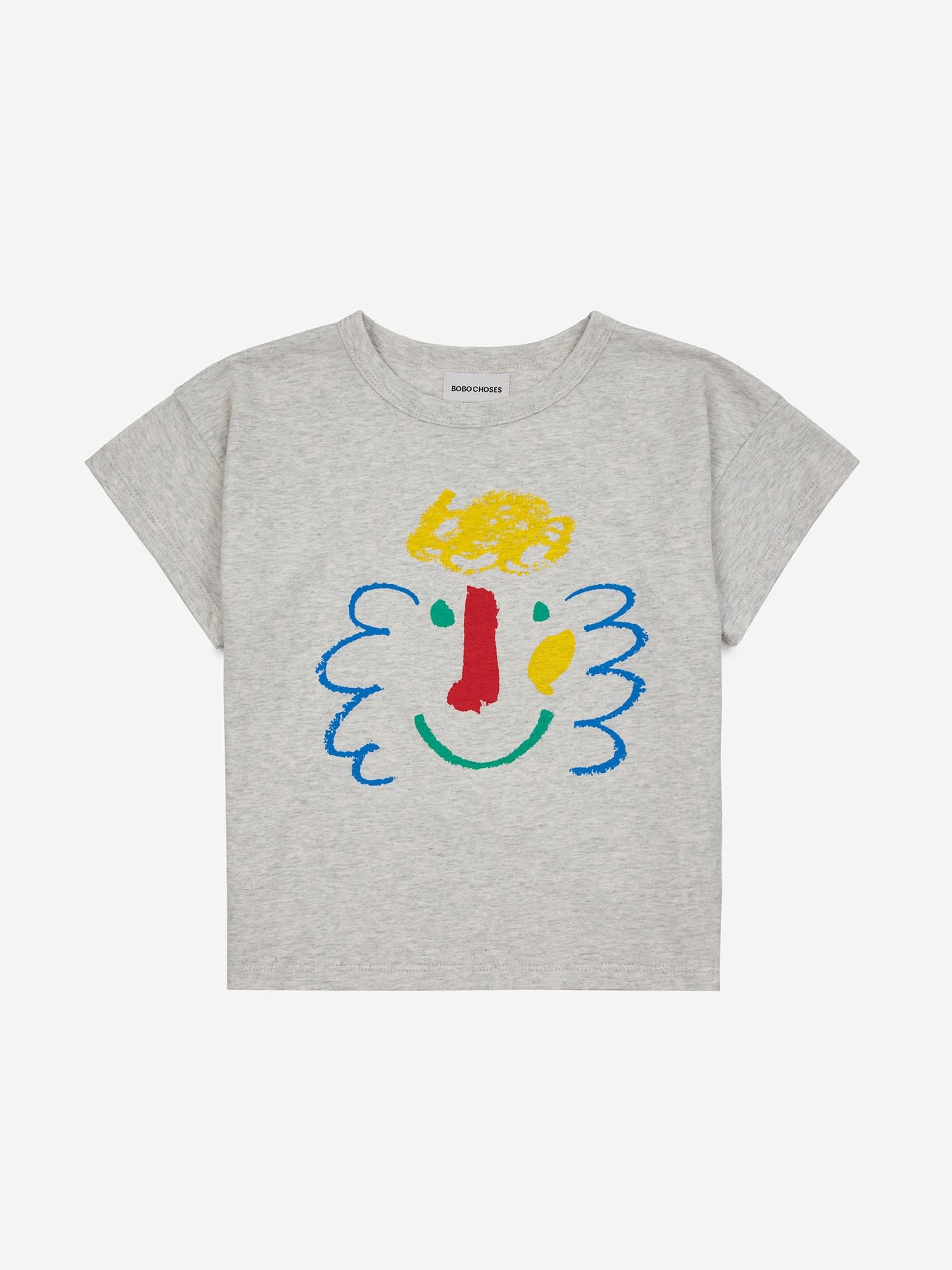 Shop Bobo Choses Gray T-shirt For Kids With Multicolor Print In Grey