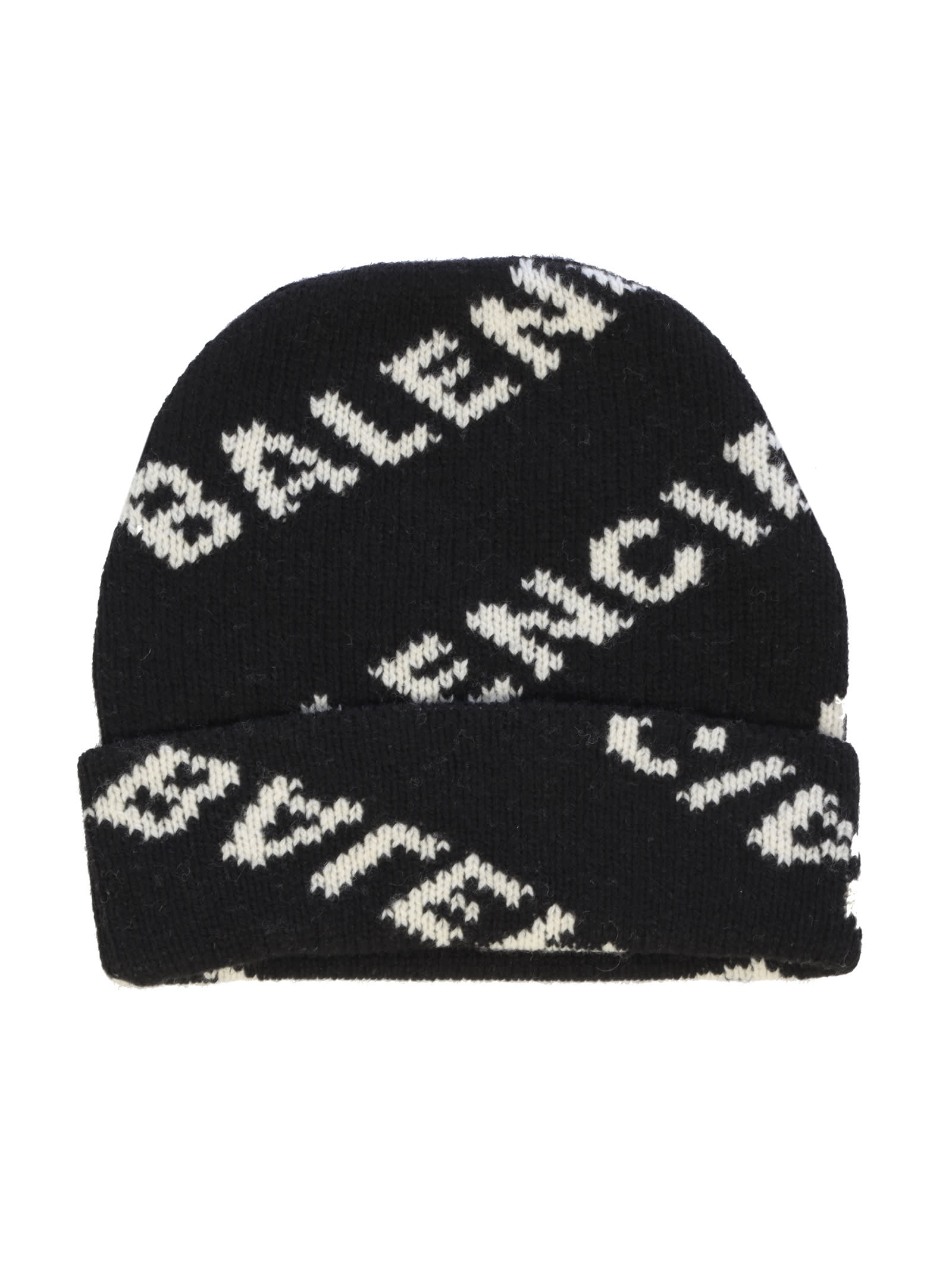 Balenciaga Balenciaga Beanie Wool Knit Hat - Black White - 11006973 ...