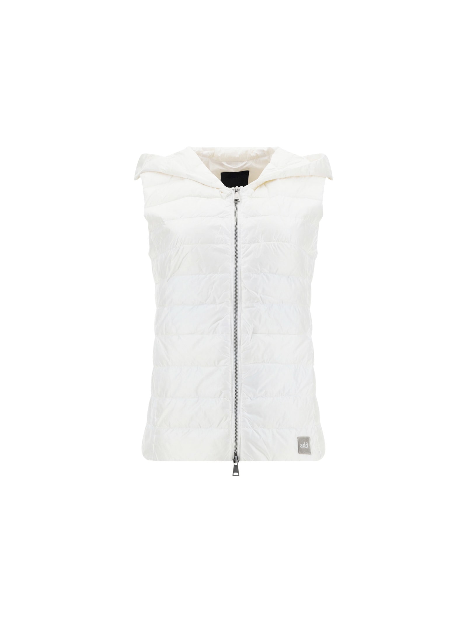 Add Hooded Down Vest In White