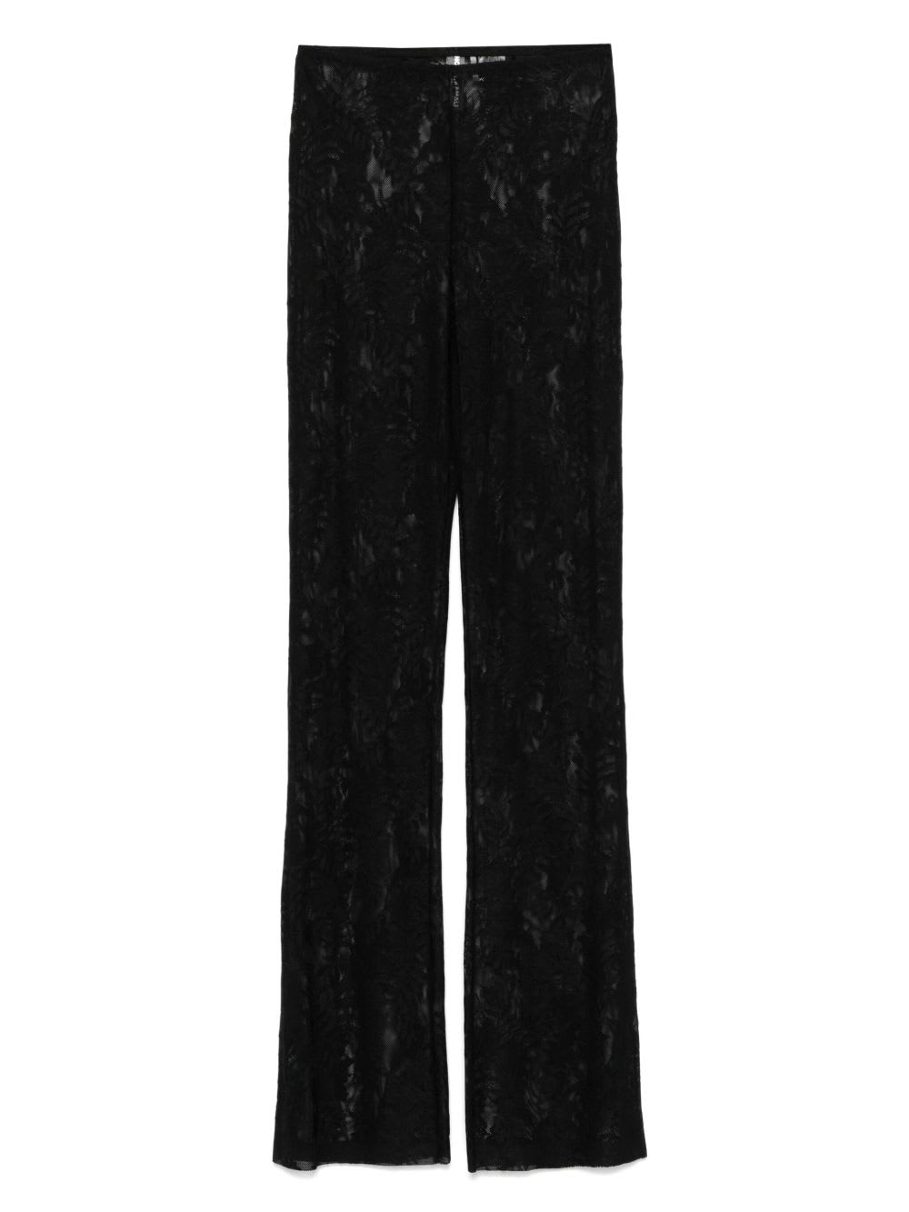 Norma Kamali Lace Skinny Trousers In Black