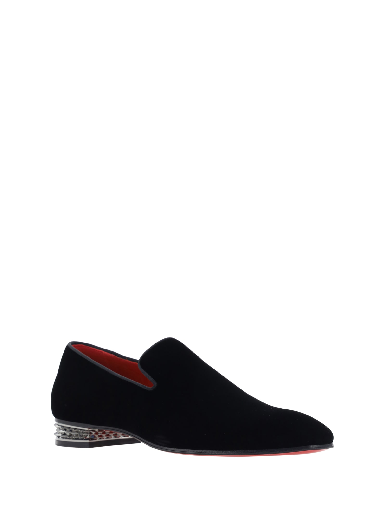 Shop Christian Louboutin Dandyrocks Loafers In Black/ Lin Loubi