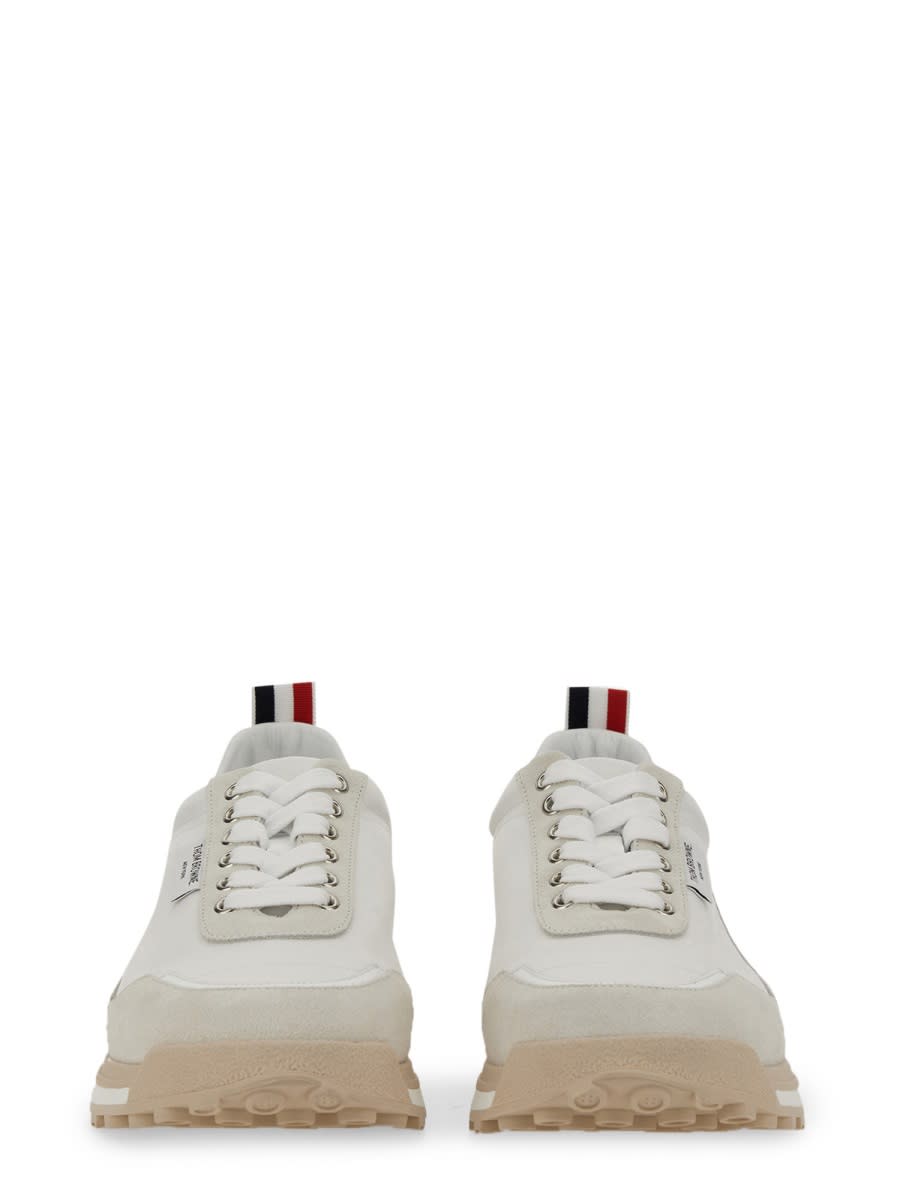 Shop Thom Browne Sneaker With Logo In White