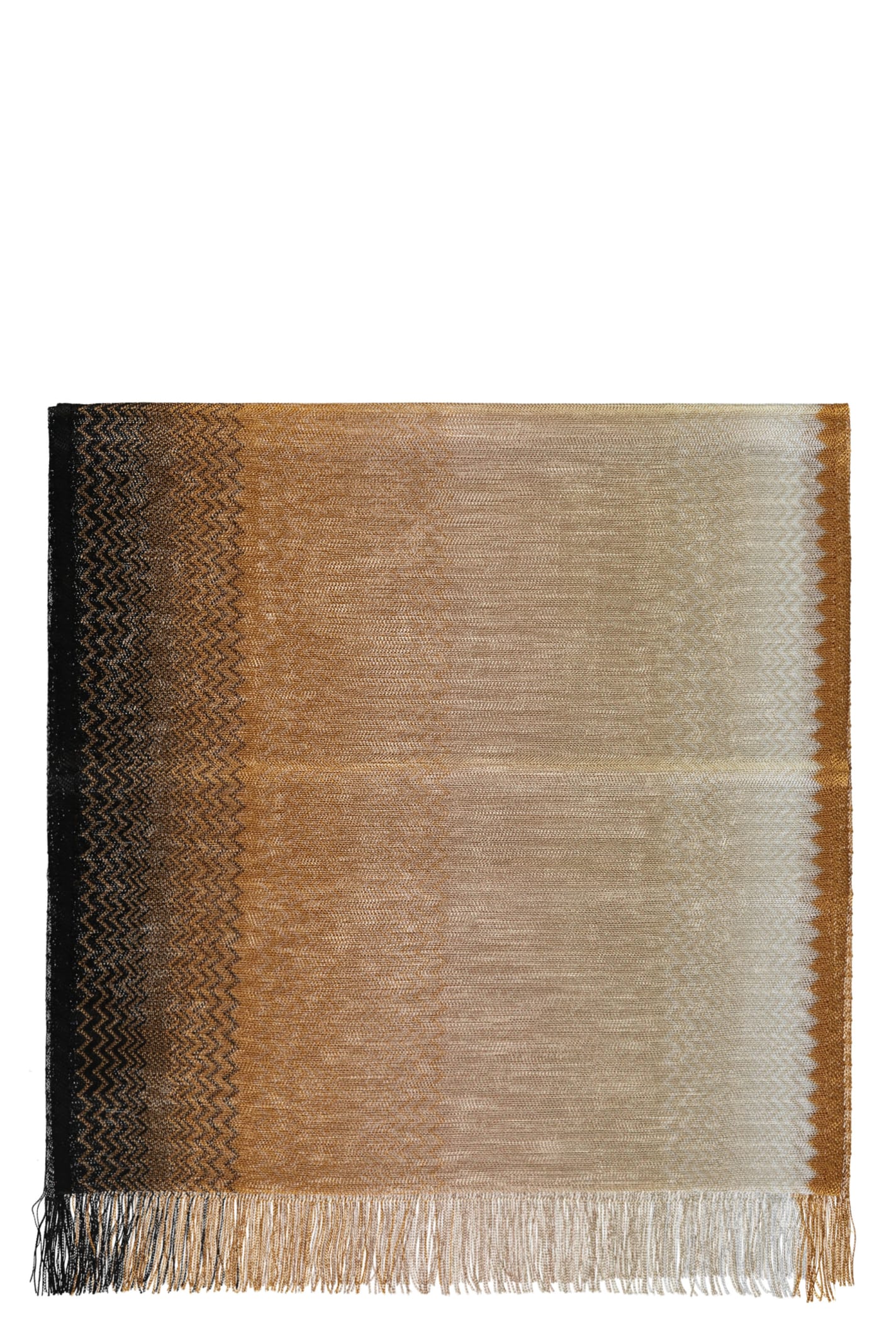 Shop Missoni Fringed Scarf In Sand