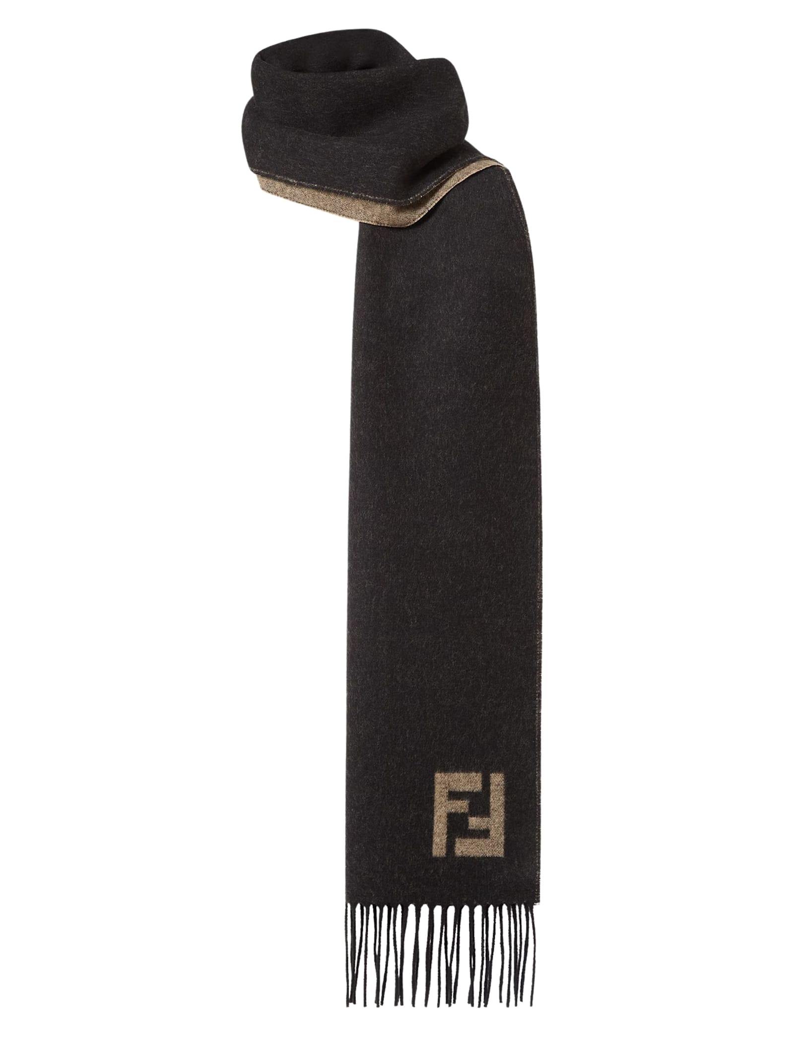 Fendi 30x180 Double Ff Scarf Accessories In Black