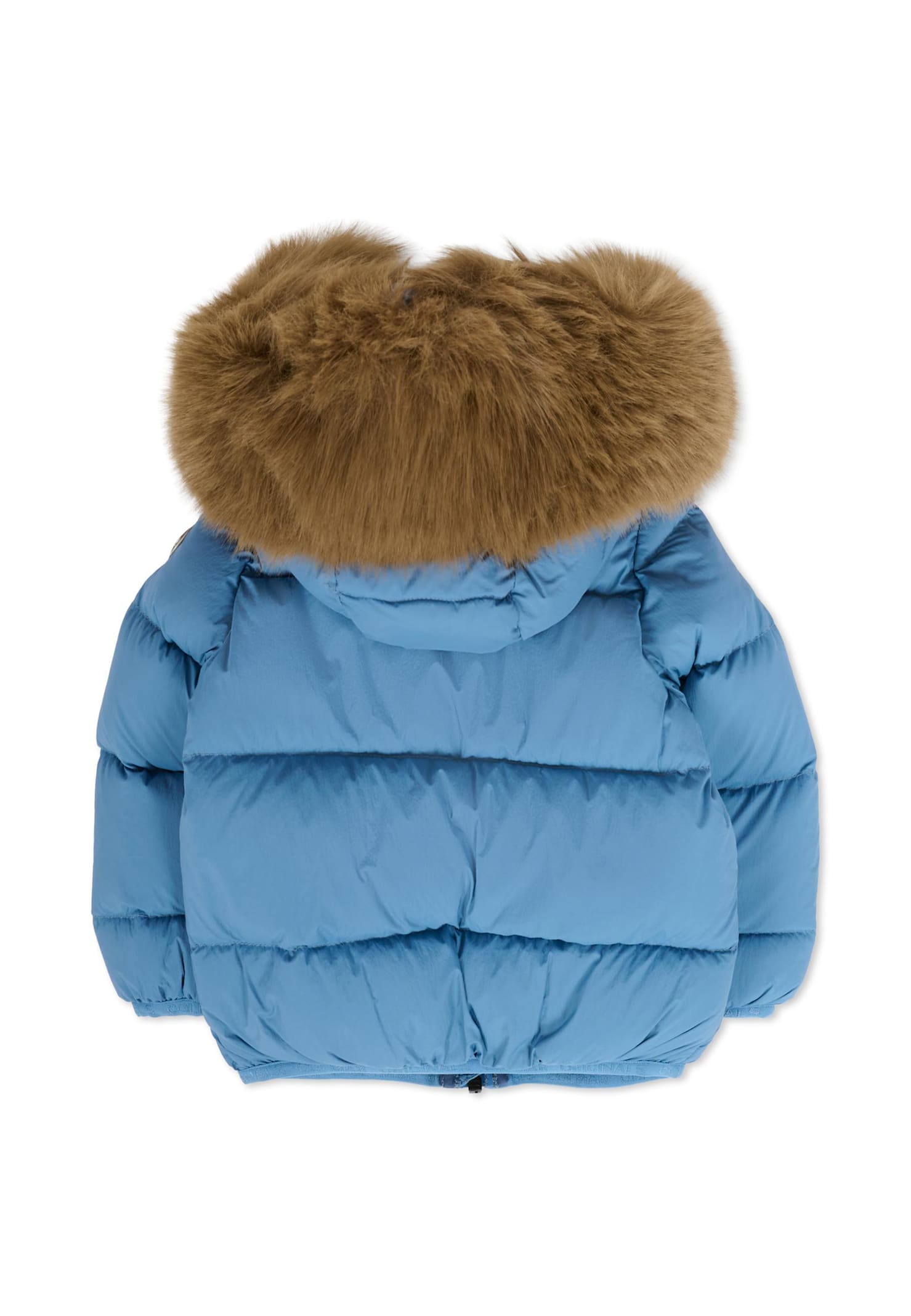 Colmar Light Blue Down Jacket For Baby Boy With Logo In Blue