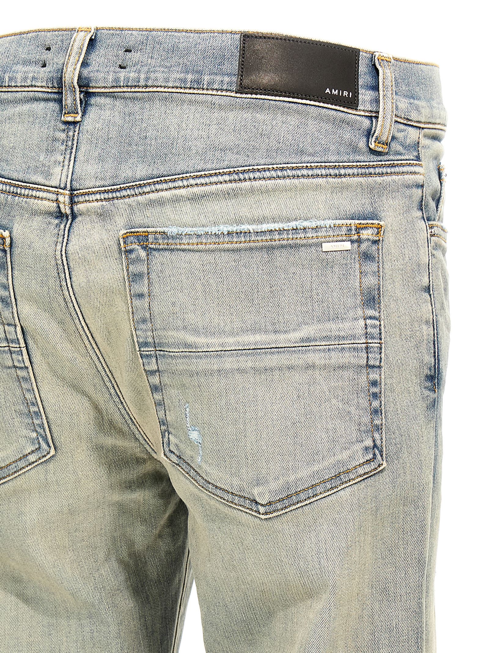 Amiri Mx1 Skinny-fit Panelled Distressed Jeans