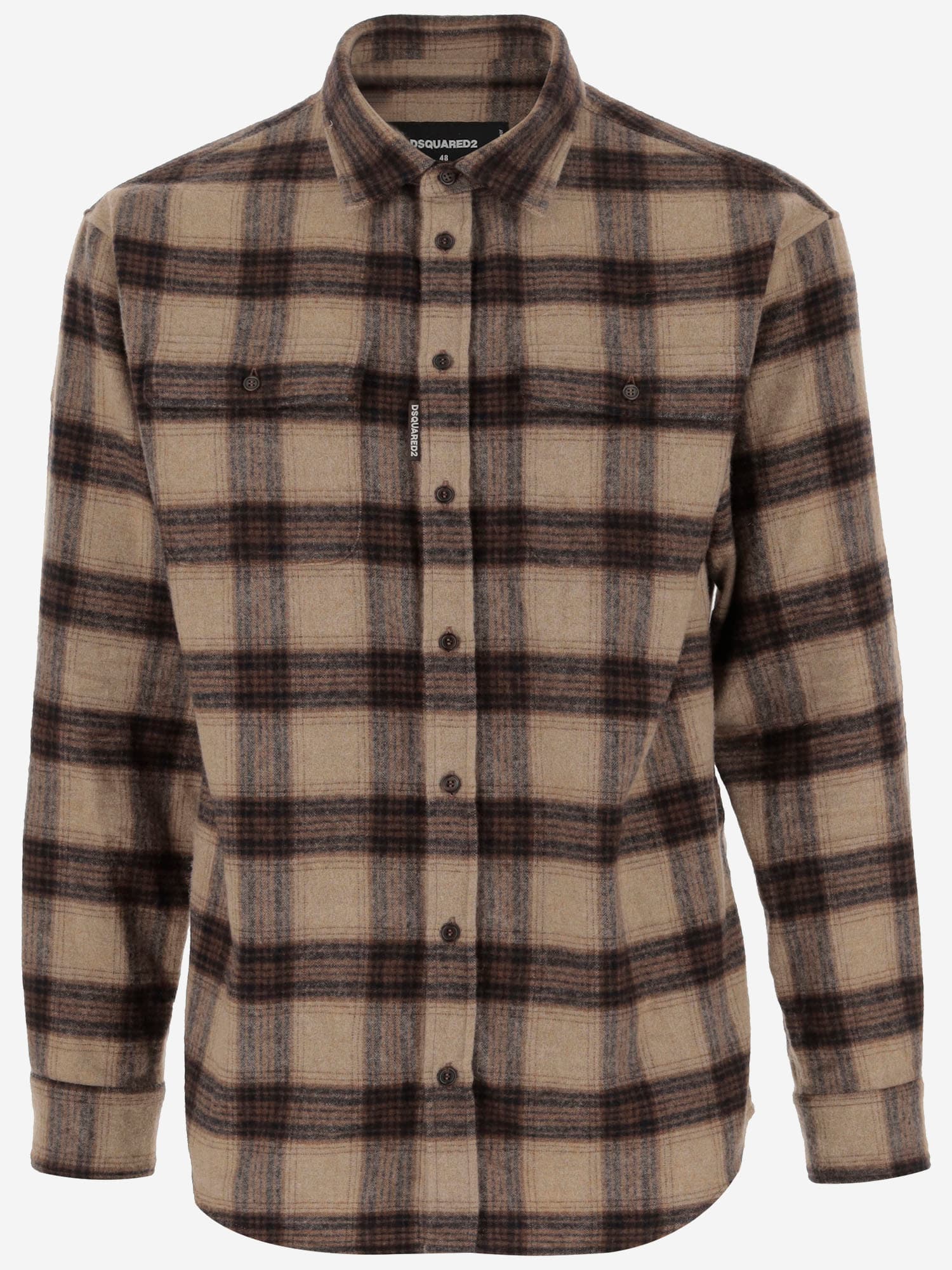 Shop Dsquared2 Checked Long-sleeved Shirt In Red