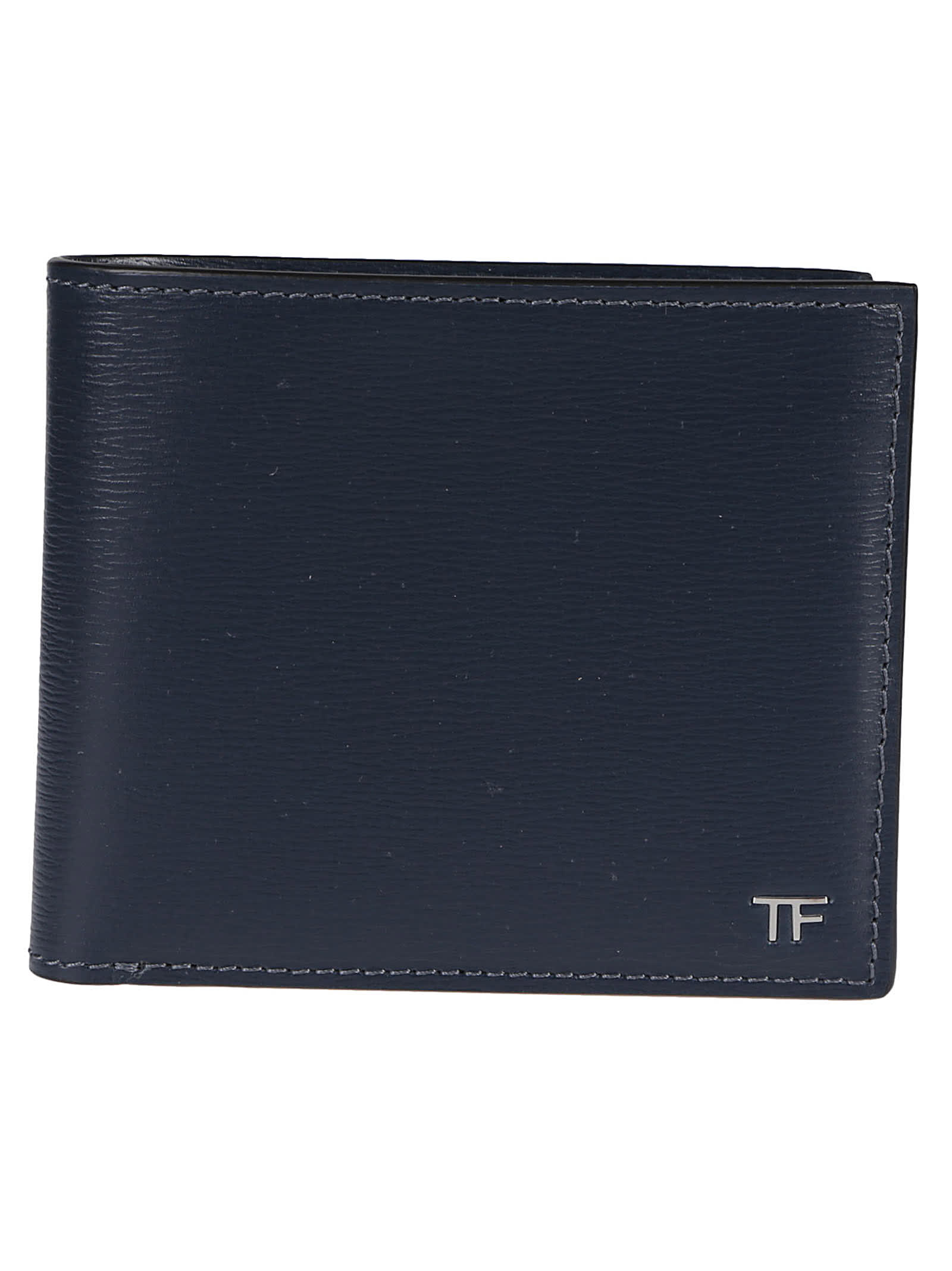 Shop Tom Ford Classic T Bifold Wallet In Denim Blue