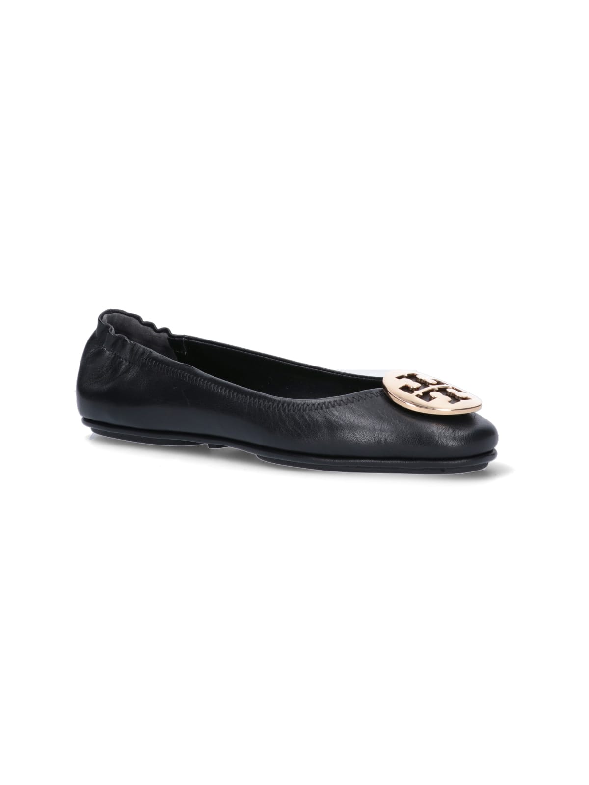 Shop Tory Burch Minnie Travel Ballet Flat In Black