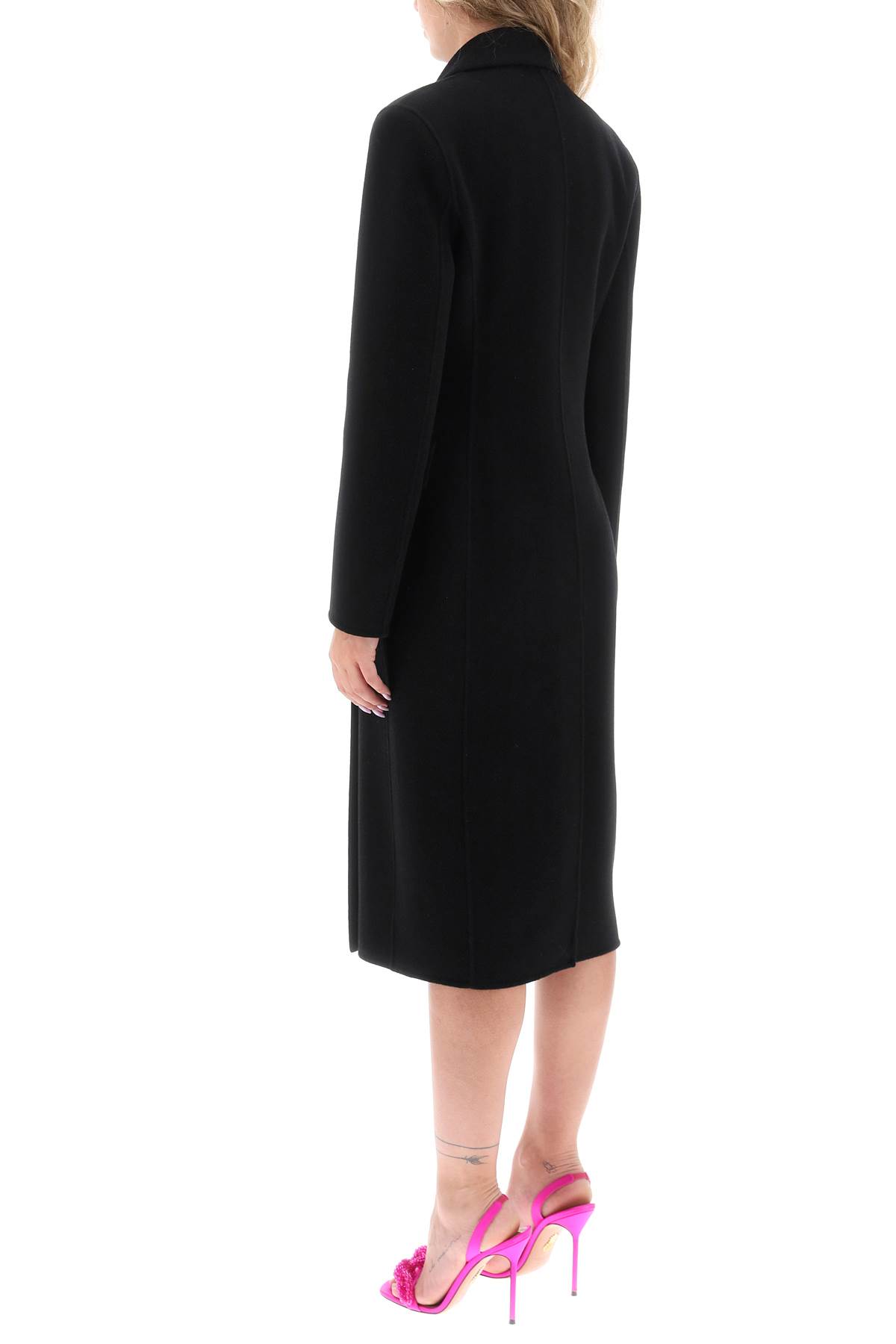 Shop Pinko Ebook Double-faced Wool Coat In Black